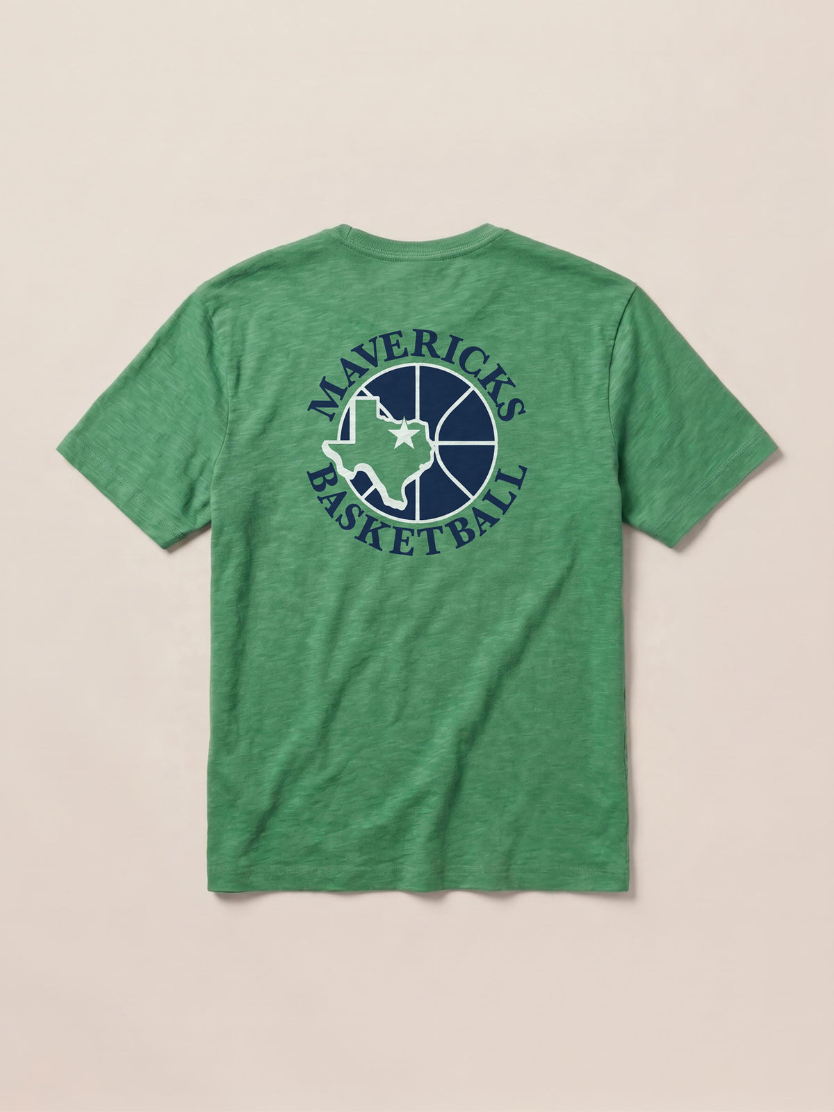 A green Dallas Mavericks tee viewed from behind , image 4 of 4