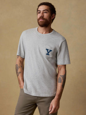 Yale Sunwashed Regenerative Pocket Tee - Granite Heather