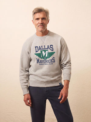 Dallas Mavericks High Standard Fleece Crew - Silver Ash Heather