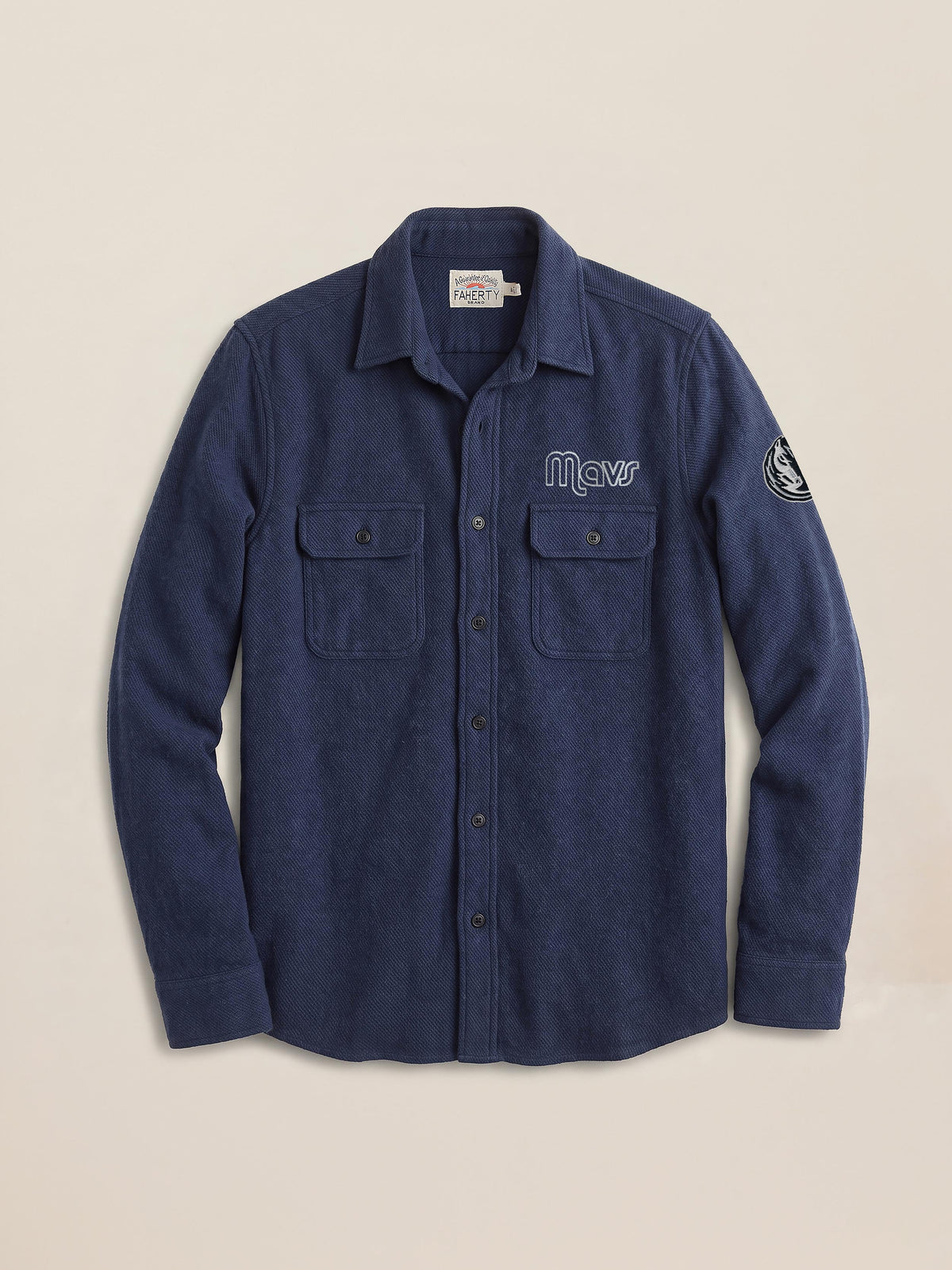 A blue Dallas Mavericks button up shirt, image 2 of 2