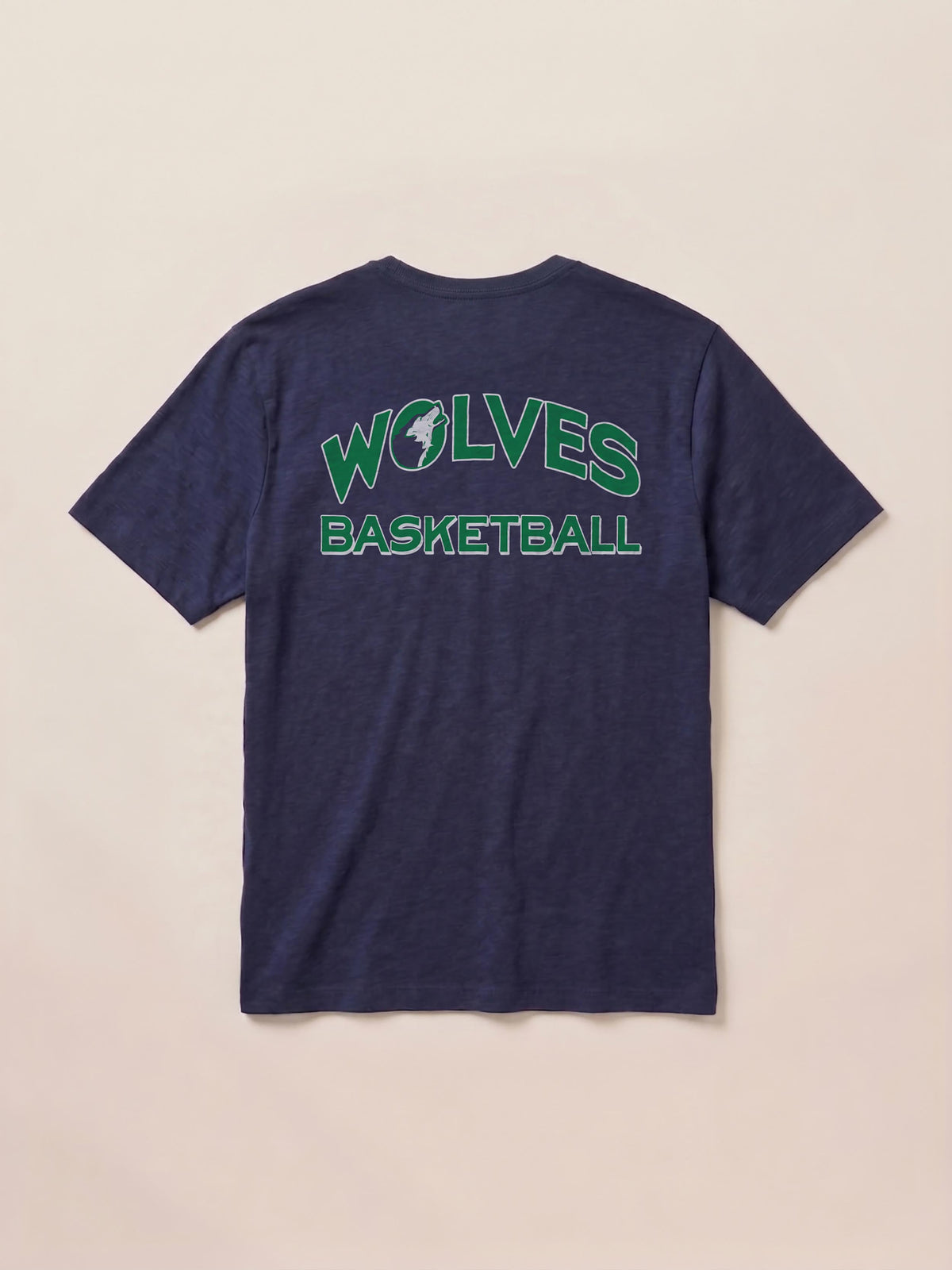 A blue Minnesota Timberwolves tee viewed from behind , image 4 of 4