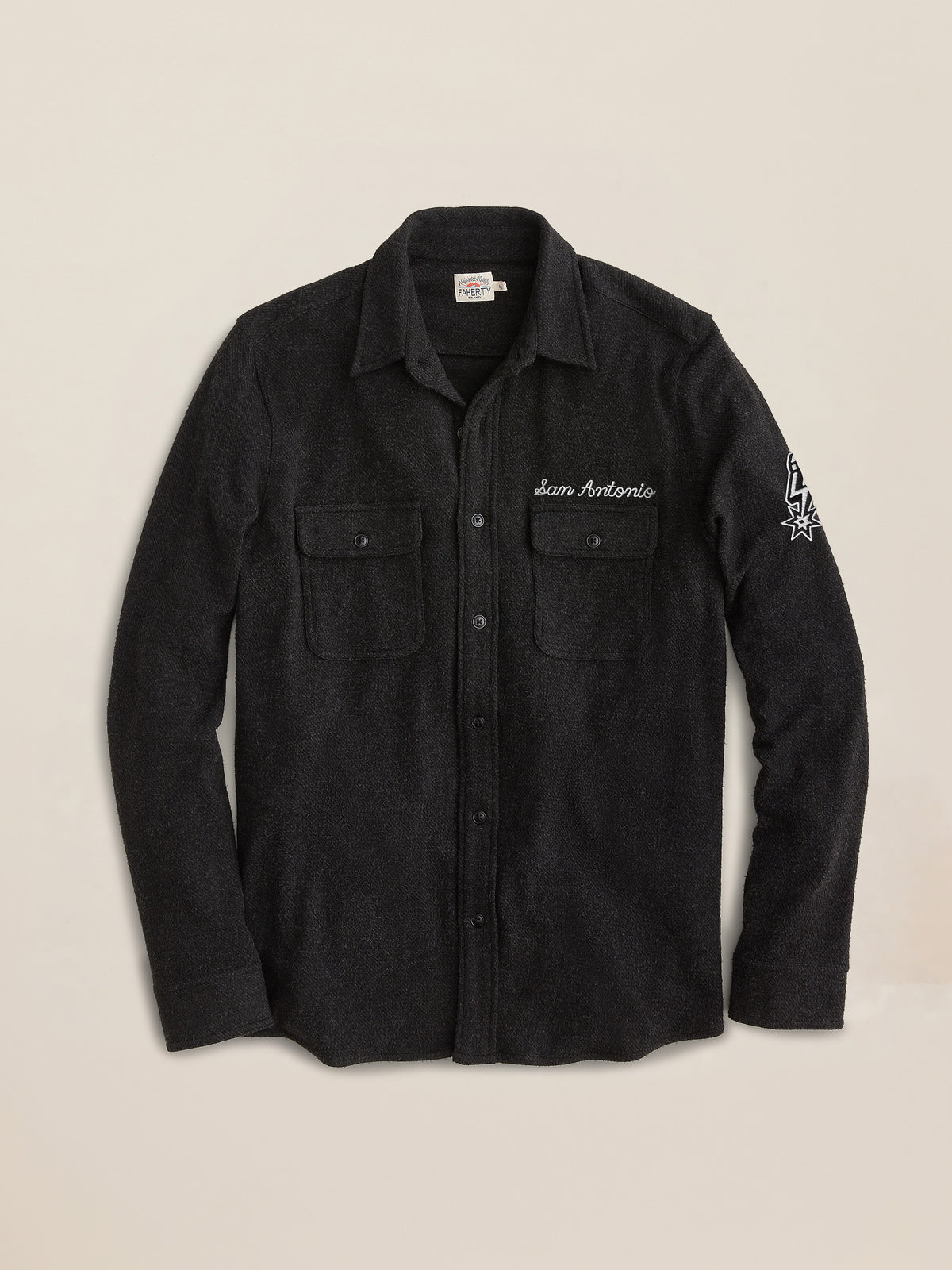 A black San Antonio Spurs button down shirt, image 2 of 2