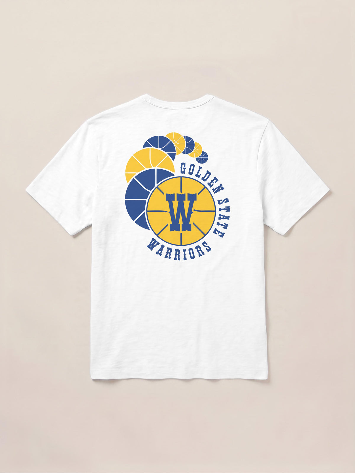 A white Golden State Warriors tee viewed from behind , image 4 of 4