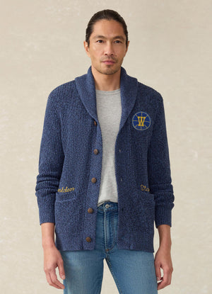 Golden State Warriors Marled Cotton Cardigan - Navy Night Marl