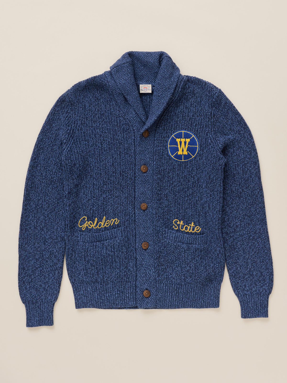 A blue Golden State Warriors cardigan, image 2 of 2