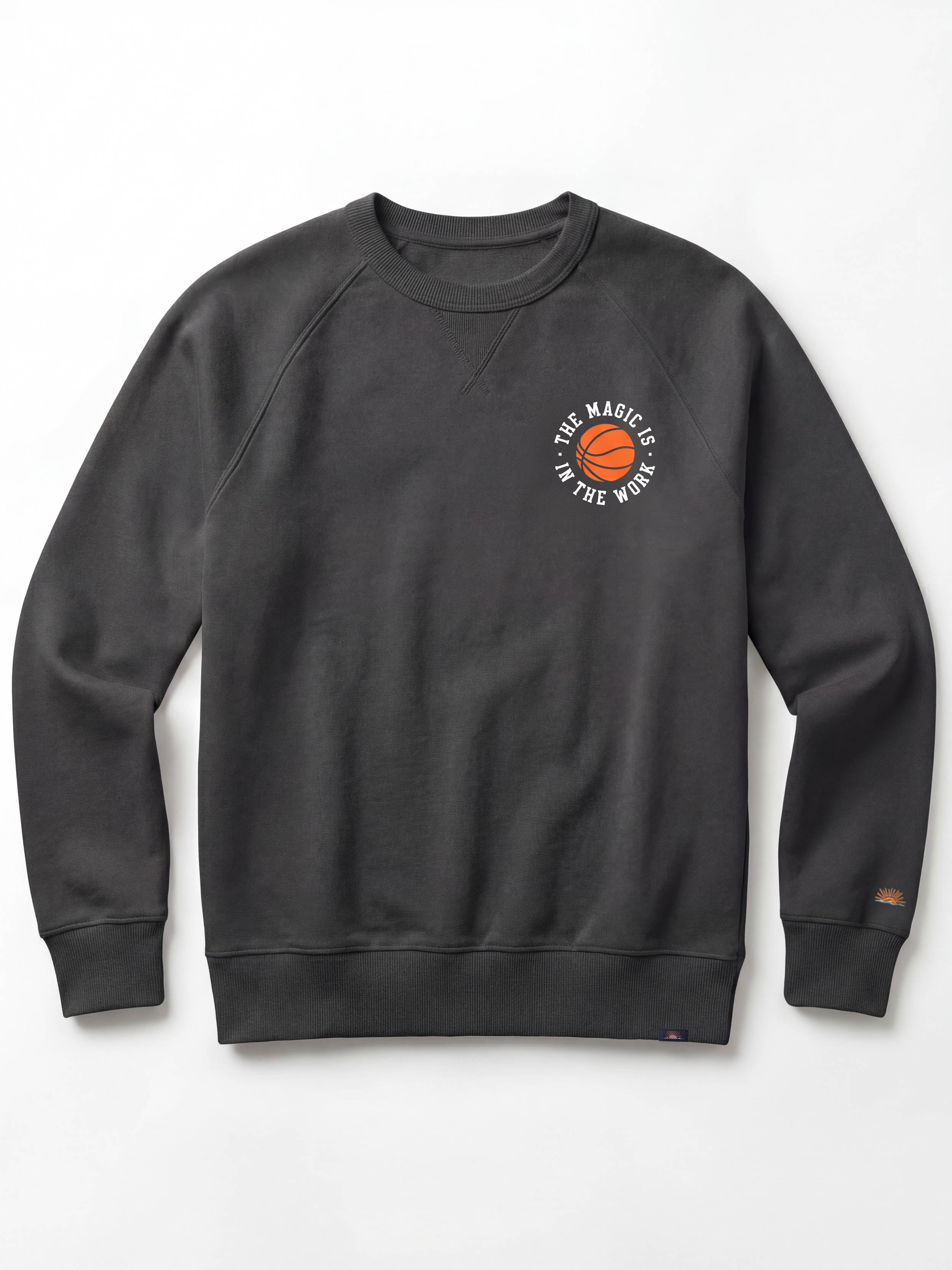 Jalen Brunson High Standard Fleece Crewneck - Mountain Black | Faherty Brand