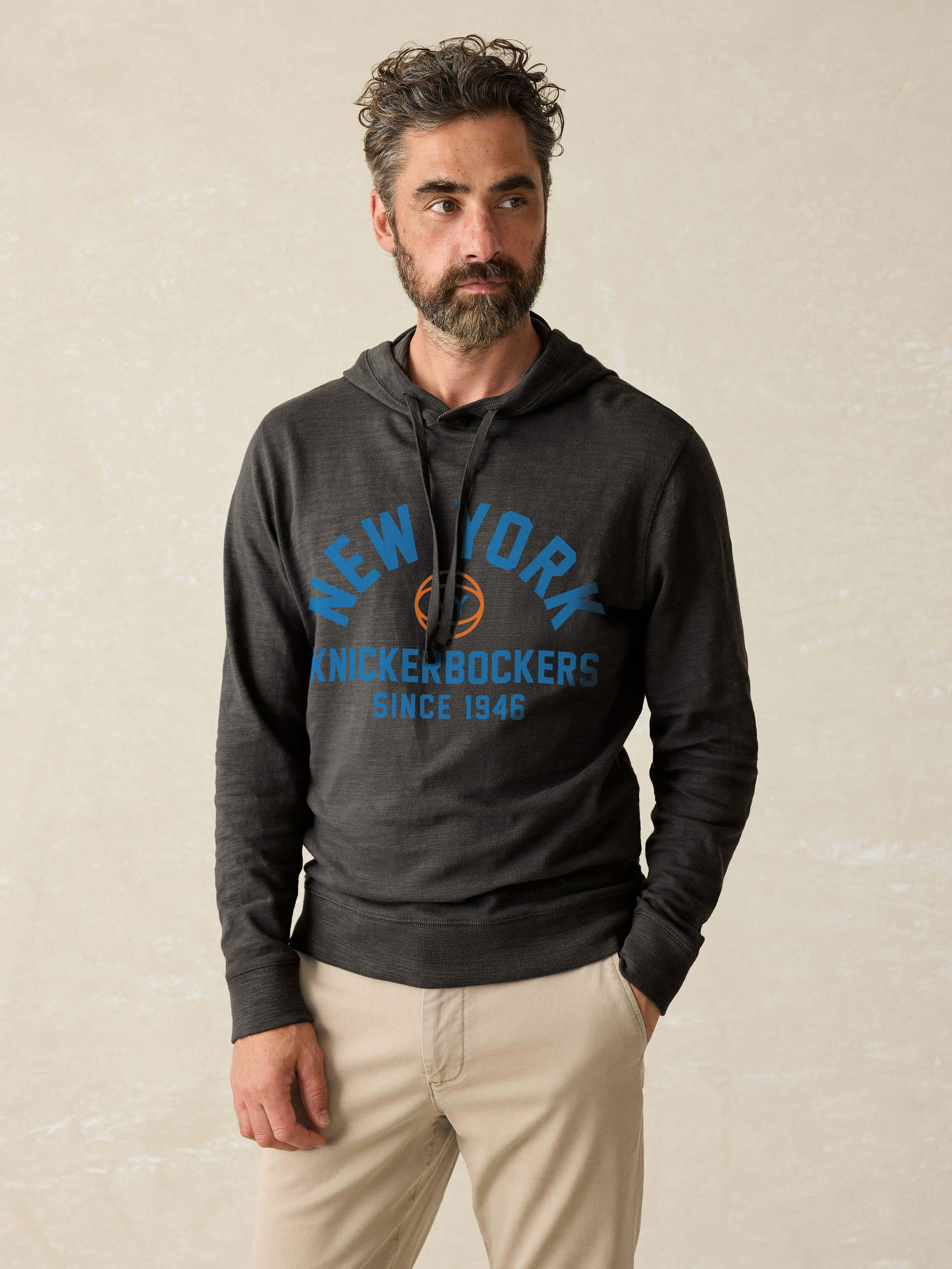 New York Knicks Sunwashed Organic Hoodie - Graphite | Faherty Brand