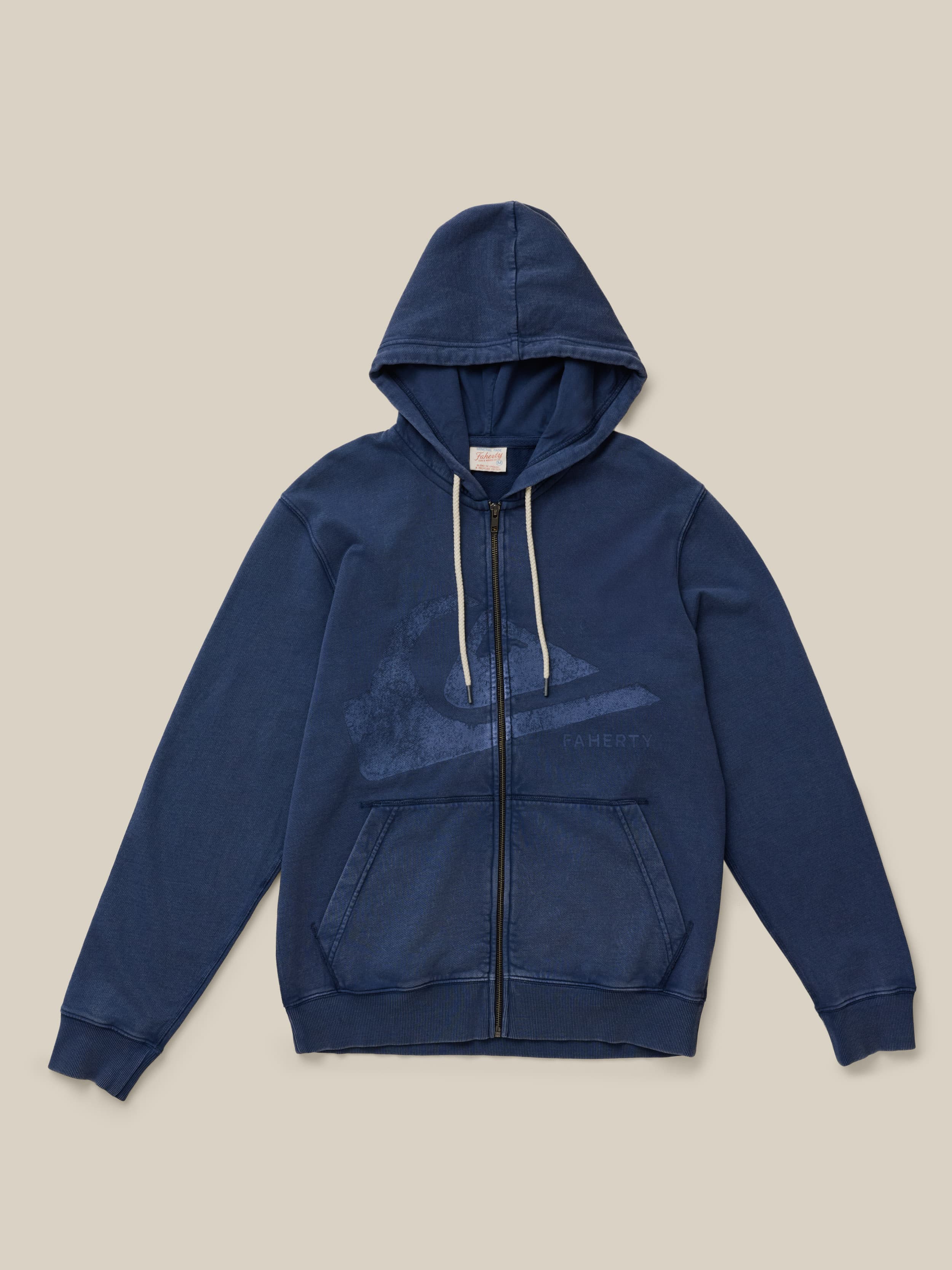 Faherty x Quiksilver Fleece Zip Hoodie - Abyss Navy | Faherty Brand