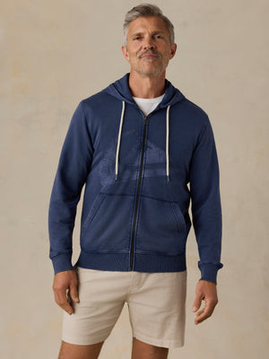 Faherty x Quiksilver Fleece Zip Hoodie - Abyss Navy