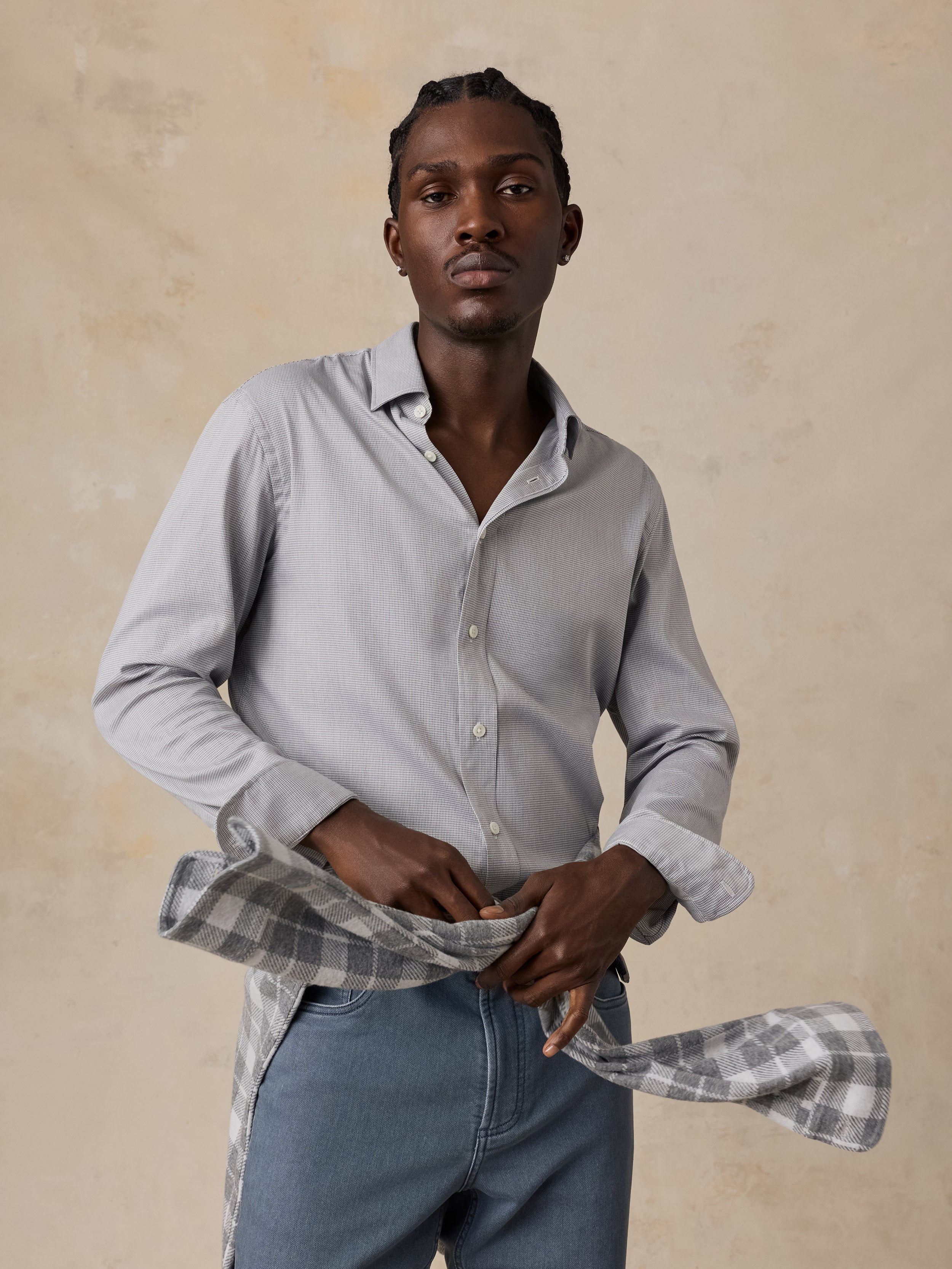 The Movement™ Shirt - Grey Pincheck