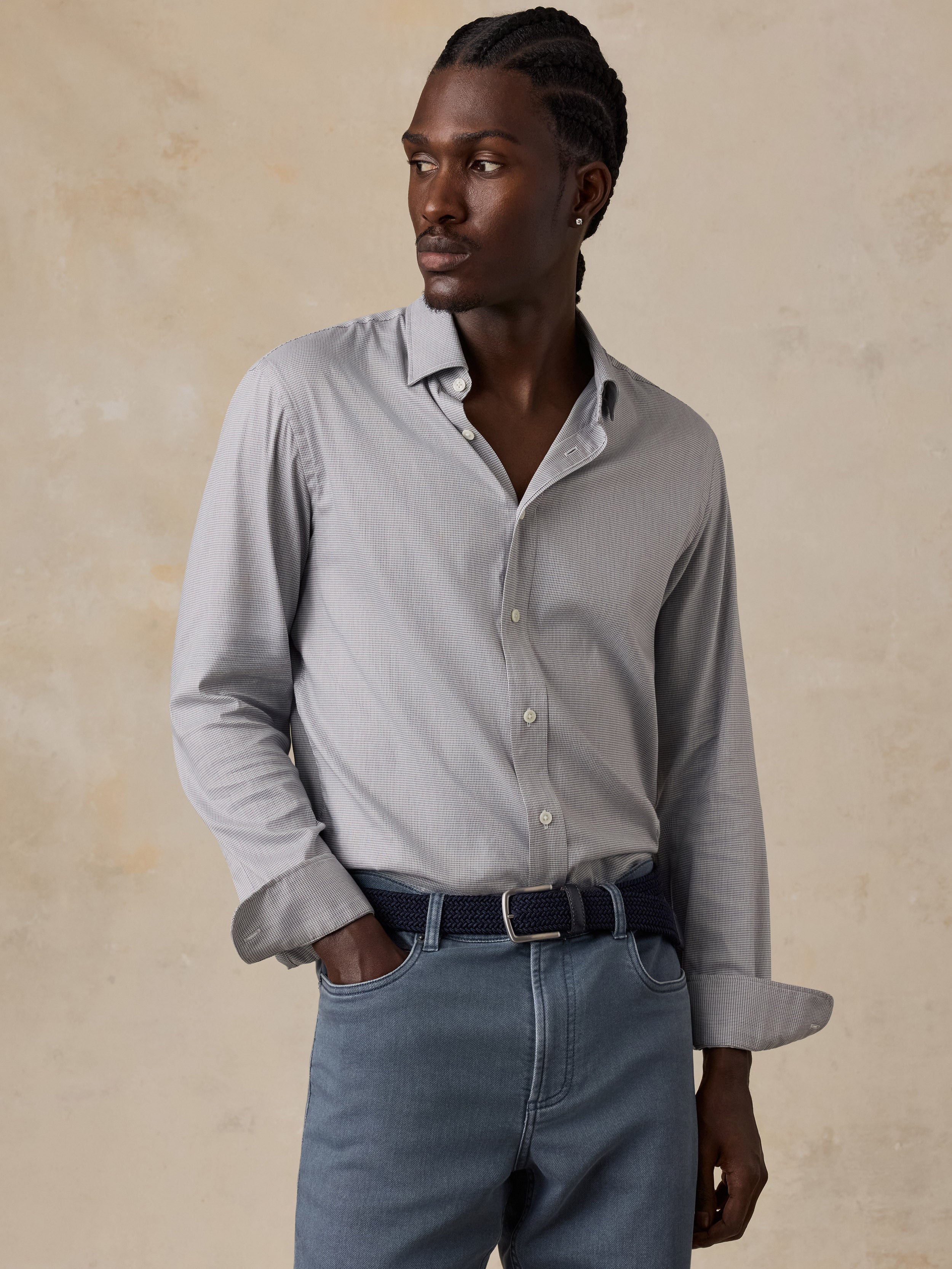The Movement™ Shirt - Grey Pincheck