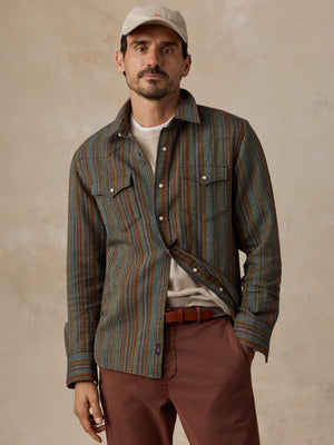 Organic Cotton Western Shirt - Sunrise Beach Stripe