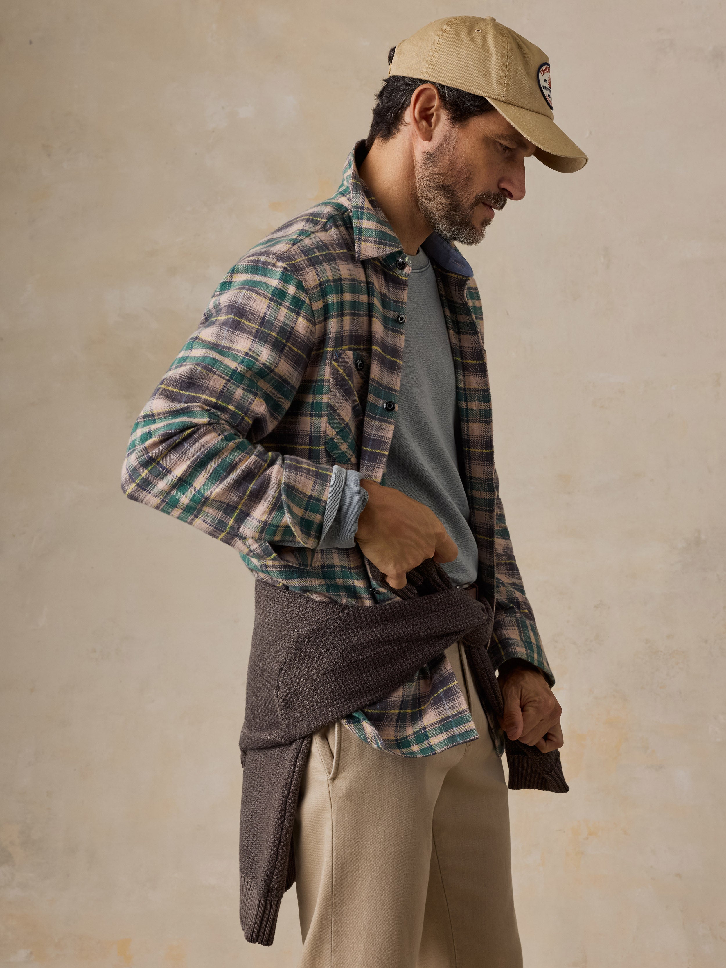 Japanese Flannel Workshirt - Green Mori Plaid | Faherty Brand