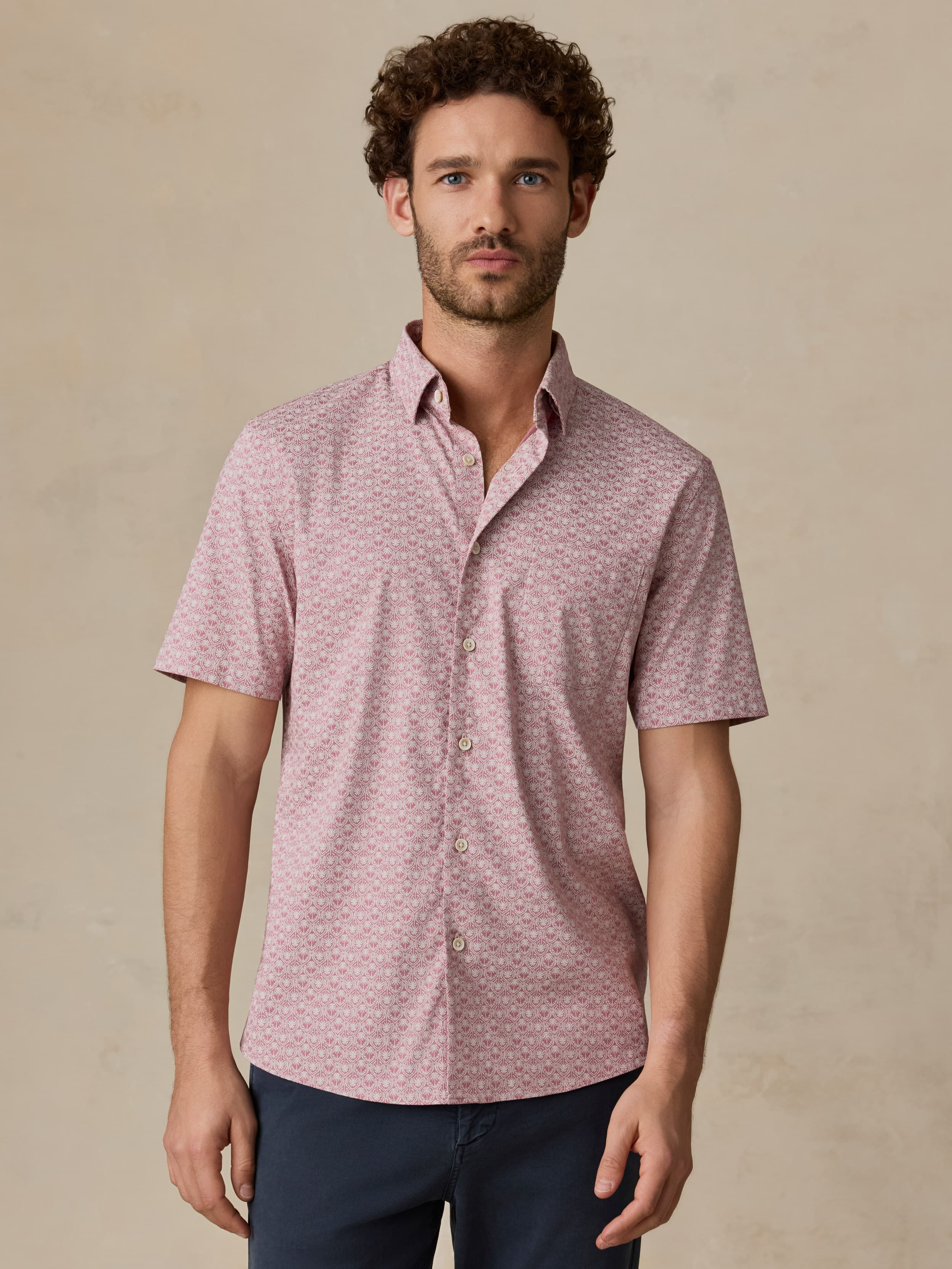 dusty rose men's dress shirt The Tailory New York Men's Dusty Rose Textured Casual Shirt, L