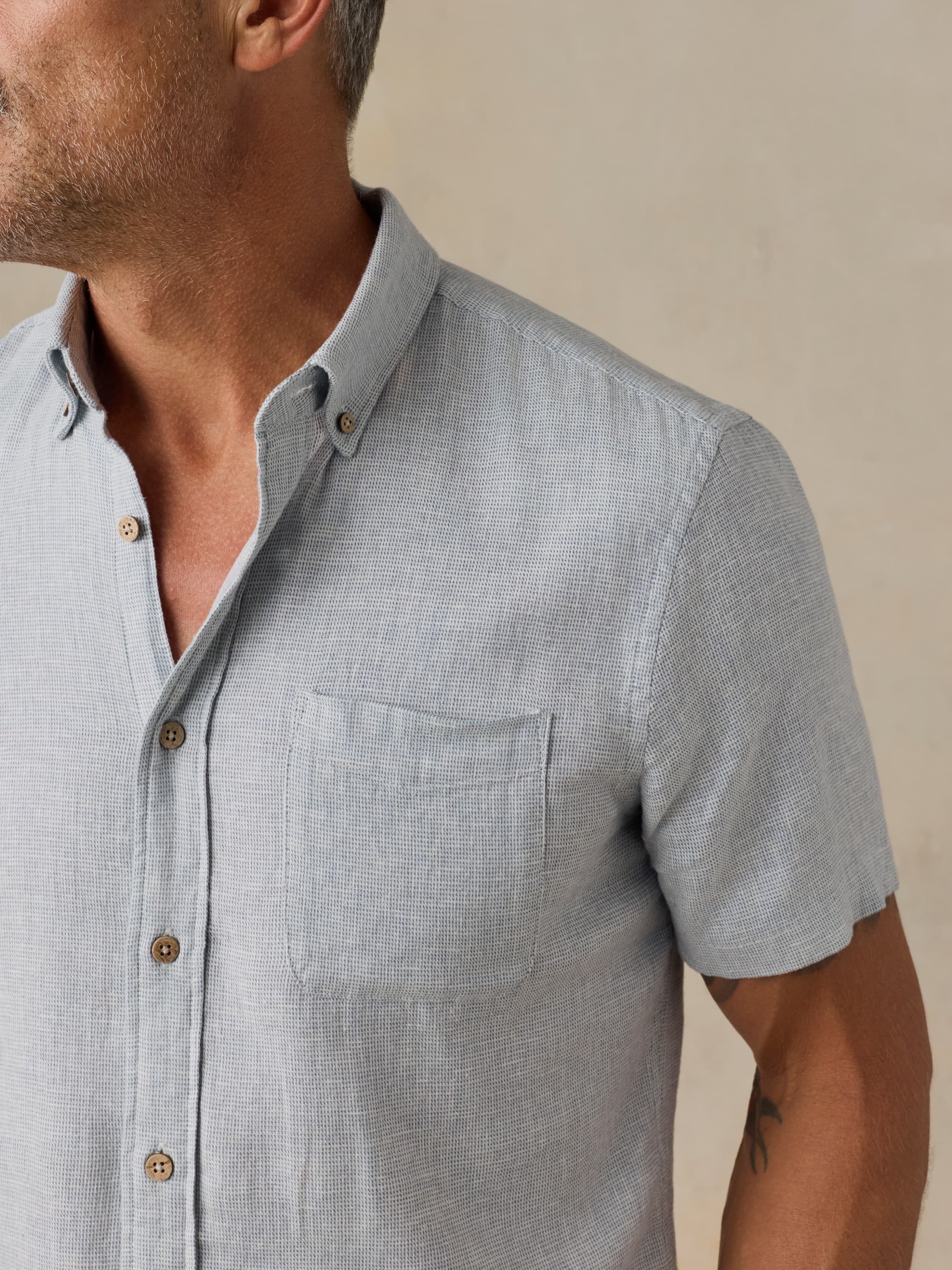 Short-Sleeve Breeze Shirt - Blue Streams | Faherty Brand
