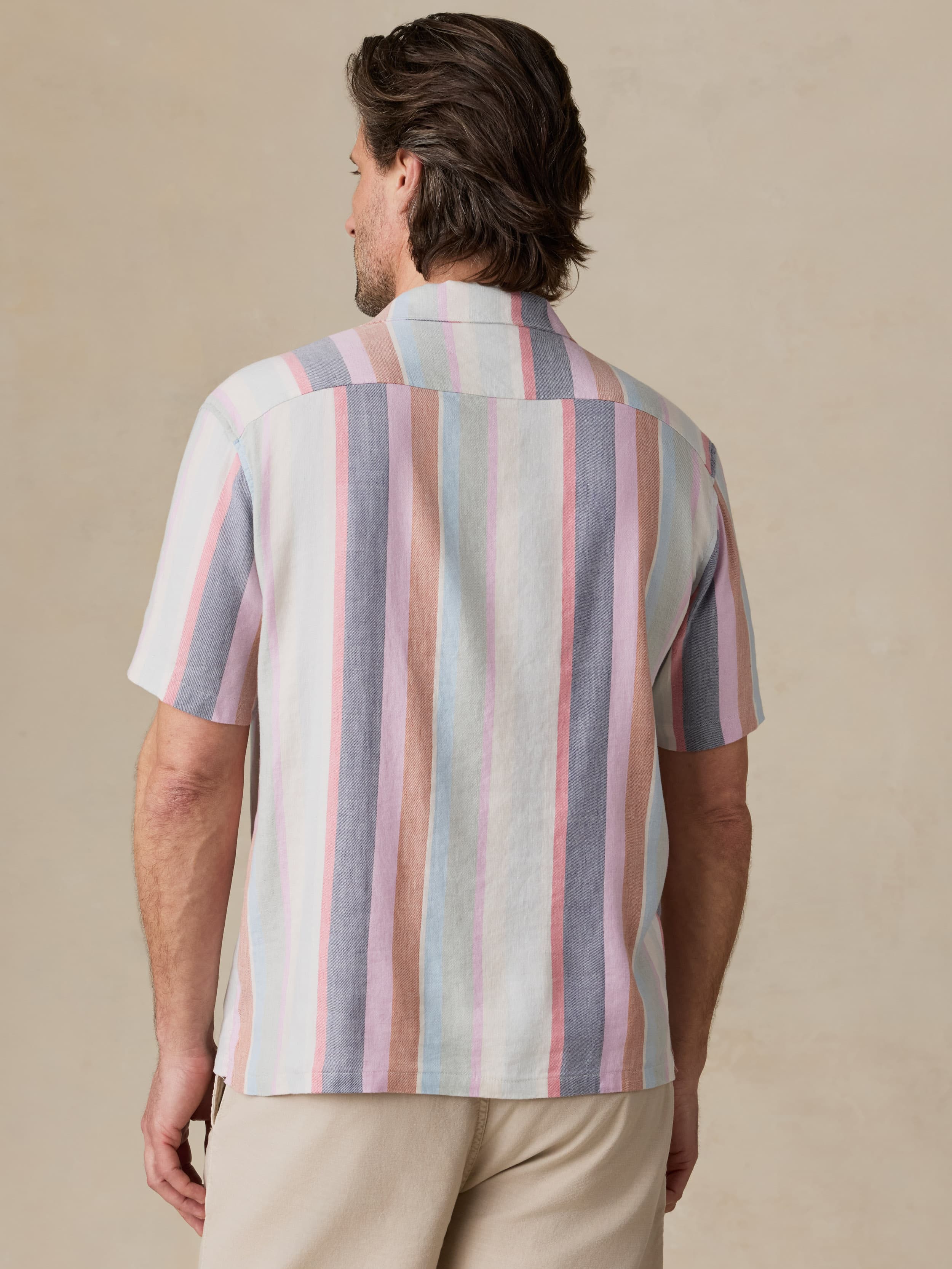  | Short-Sleeve Breeze Camp Shirt - Summer Skies Stripe | Faherty Brand