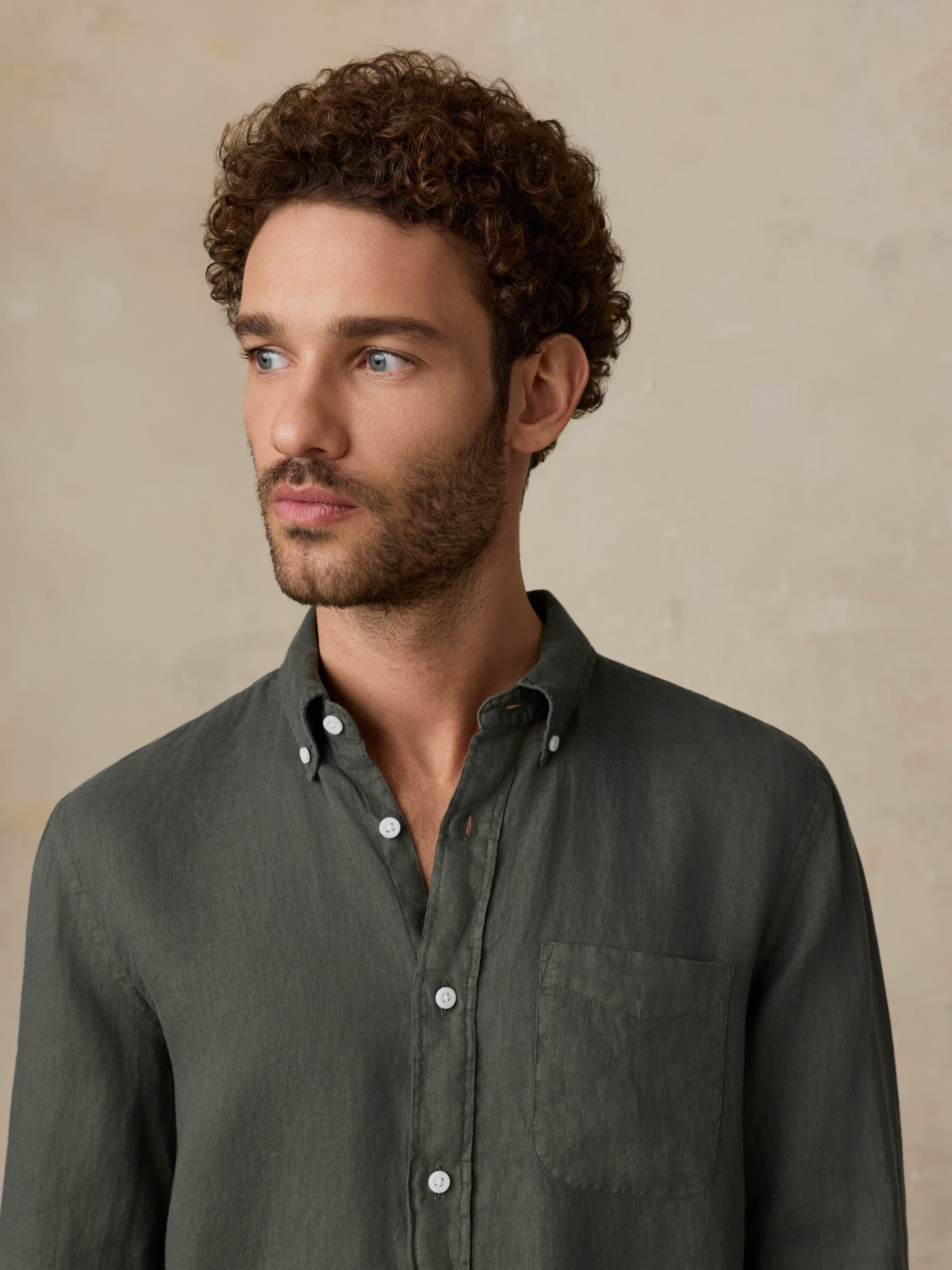 Sunwashed Linen Shirt - Light Pine | Faherty Brand