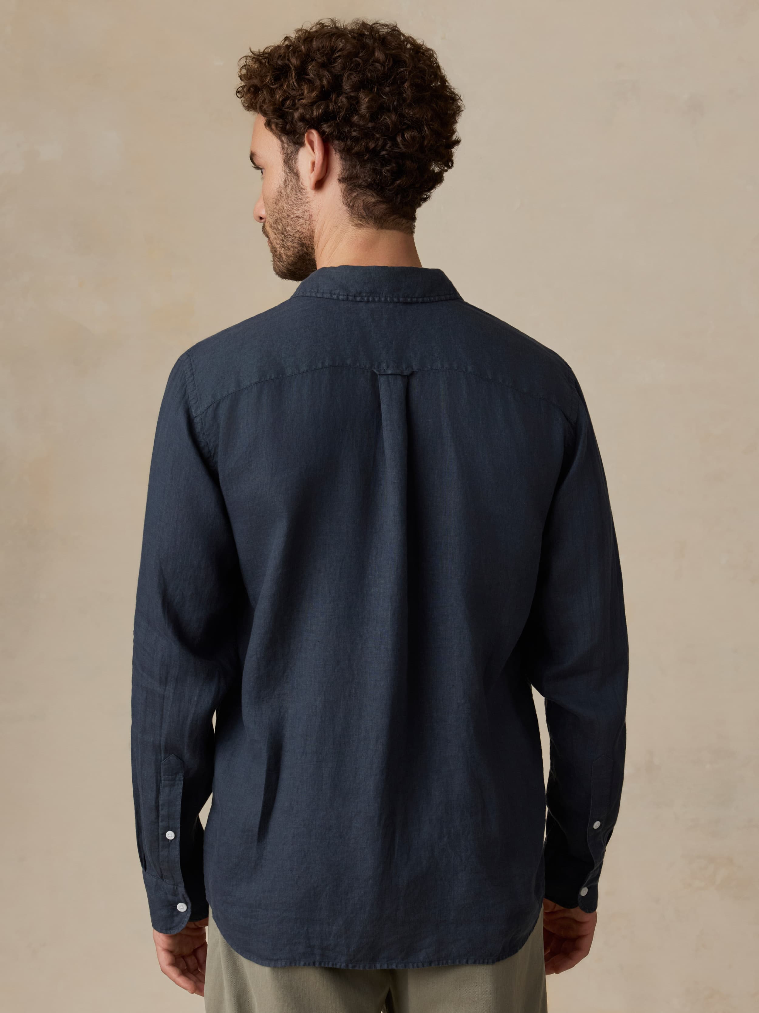 Sunwashed Linen Shirt - Navy Bay | Faherty Brand
