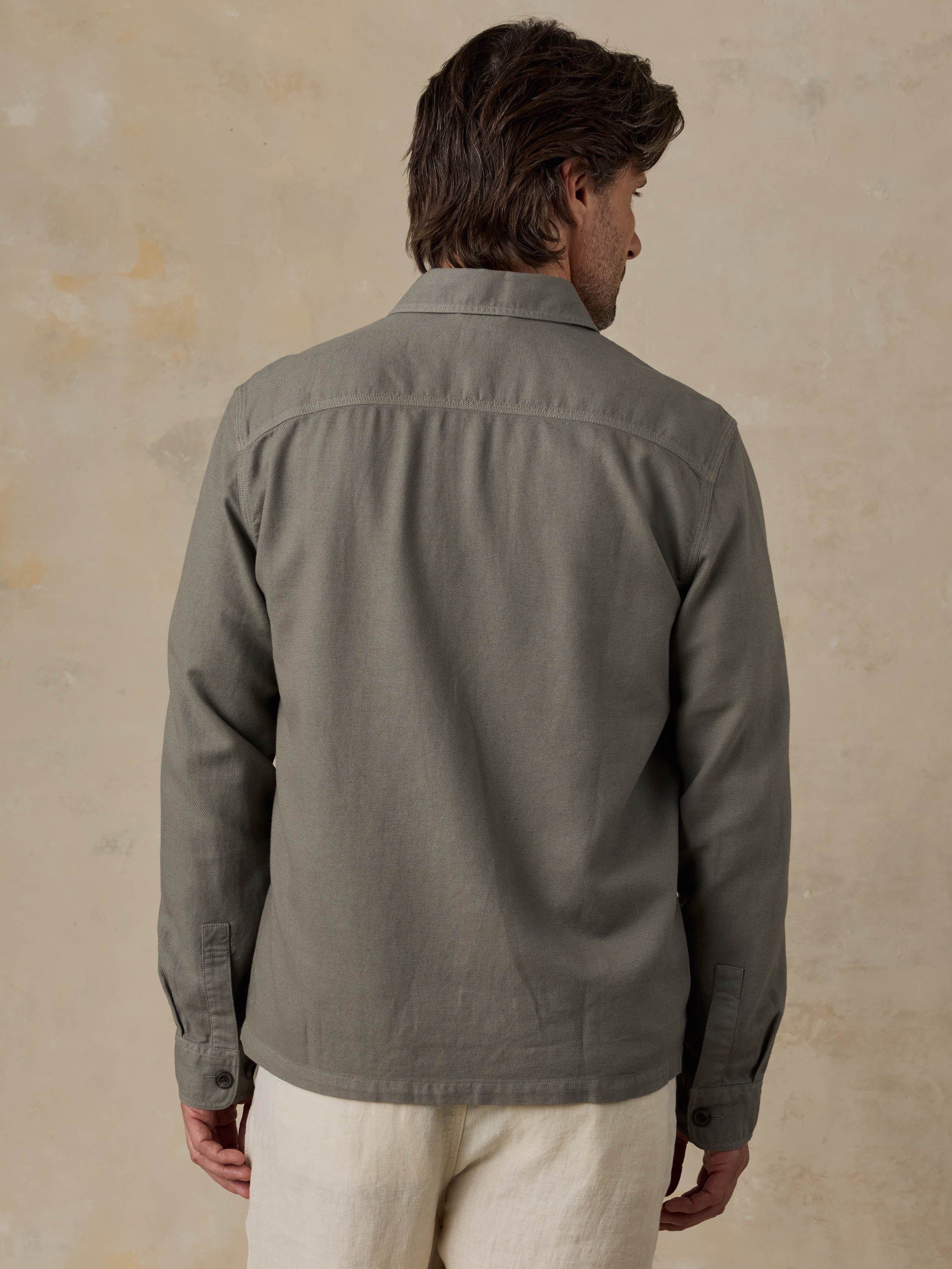 green dress shirt grey pants Ash & Erie Elm Green Brushed Button-Down Shirt for Short Men Elm Green / XL / Slim