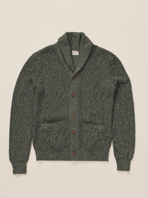 Marled Cotton Cardigan - Olive Peak Marl