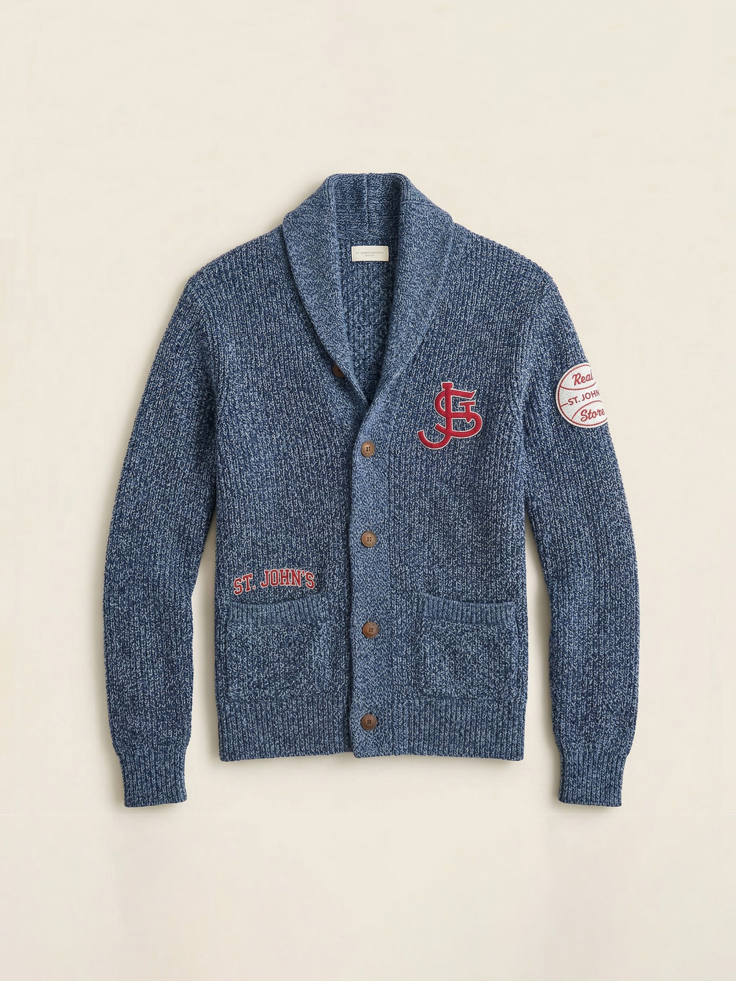 St. John's Marled Cotton Cardigan - Navy Night Marl | Faherty Brand