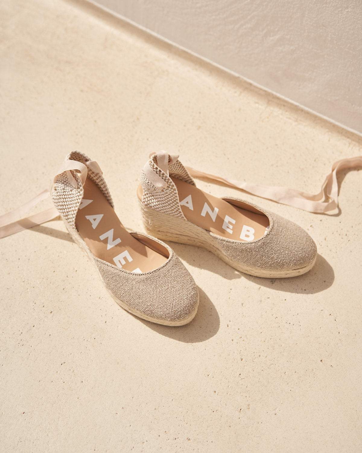 Manebi Low Wedge Espadrille - Natural