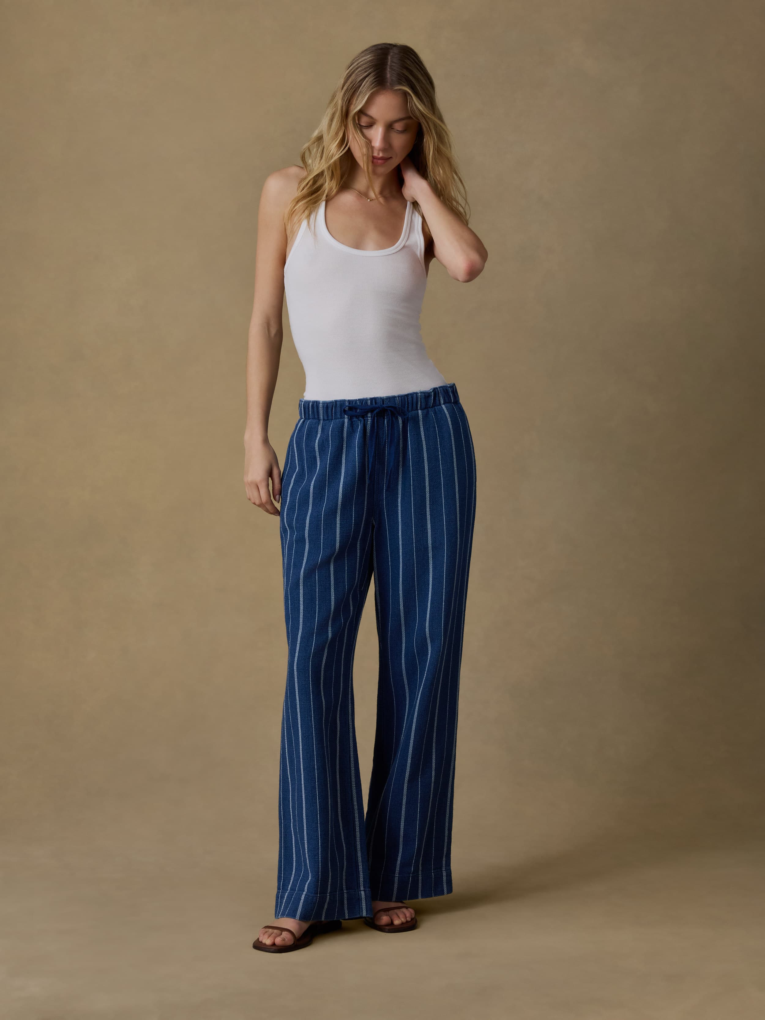 Laidback Island Tide Pant - Indigo Drift Stripe | Faherty Brand