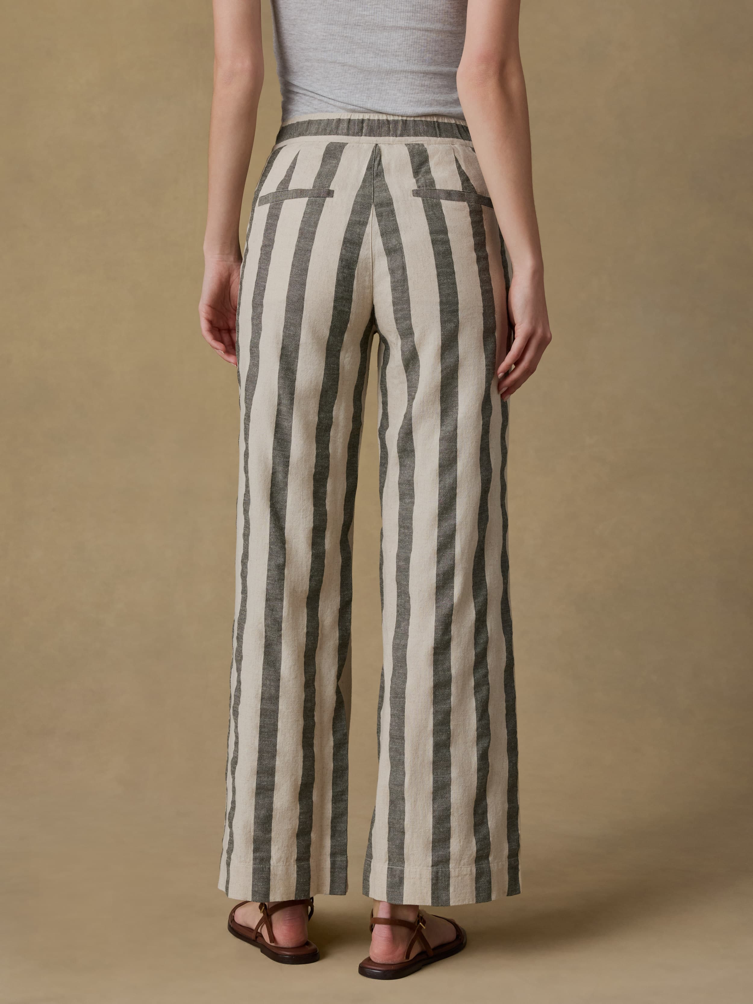 Sun Strider Cotton Linen Pant - Pine Bay Stripe | Faherty Brand