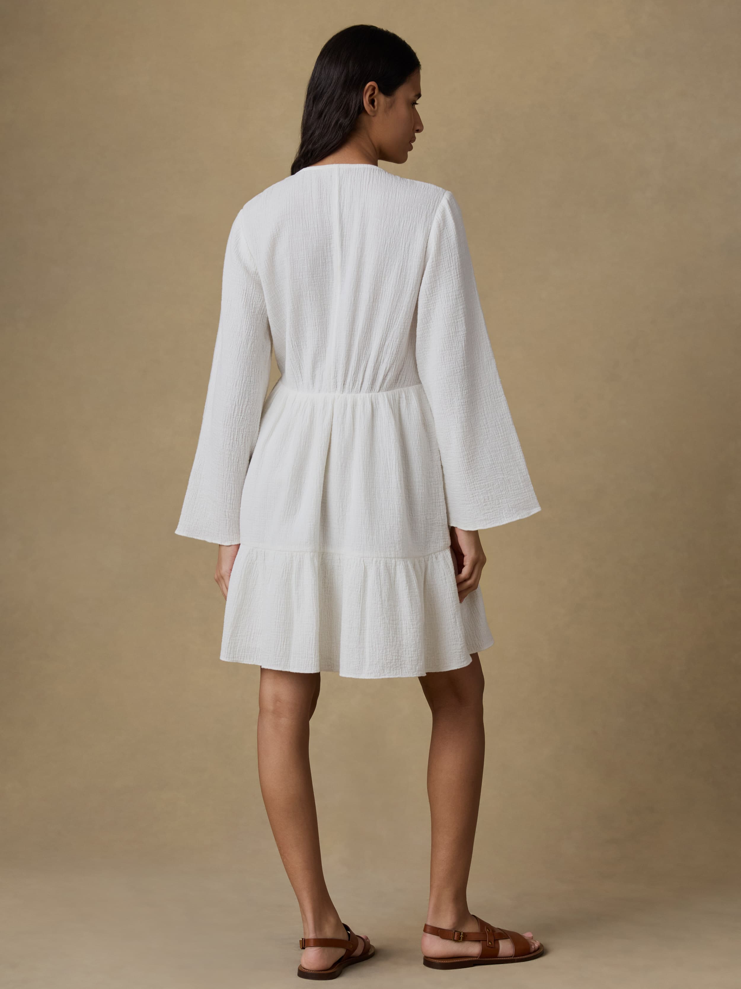 womens white cotton dress Faherty Women's Dune Cotton Gauze Oceana Dress