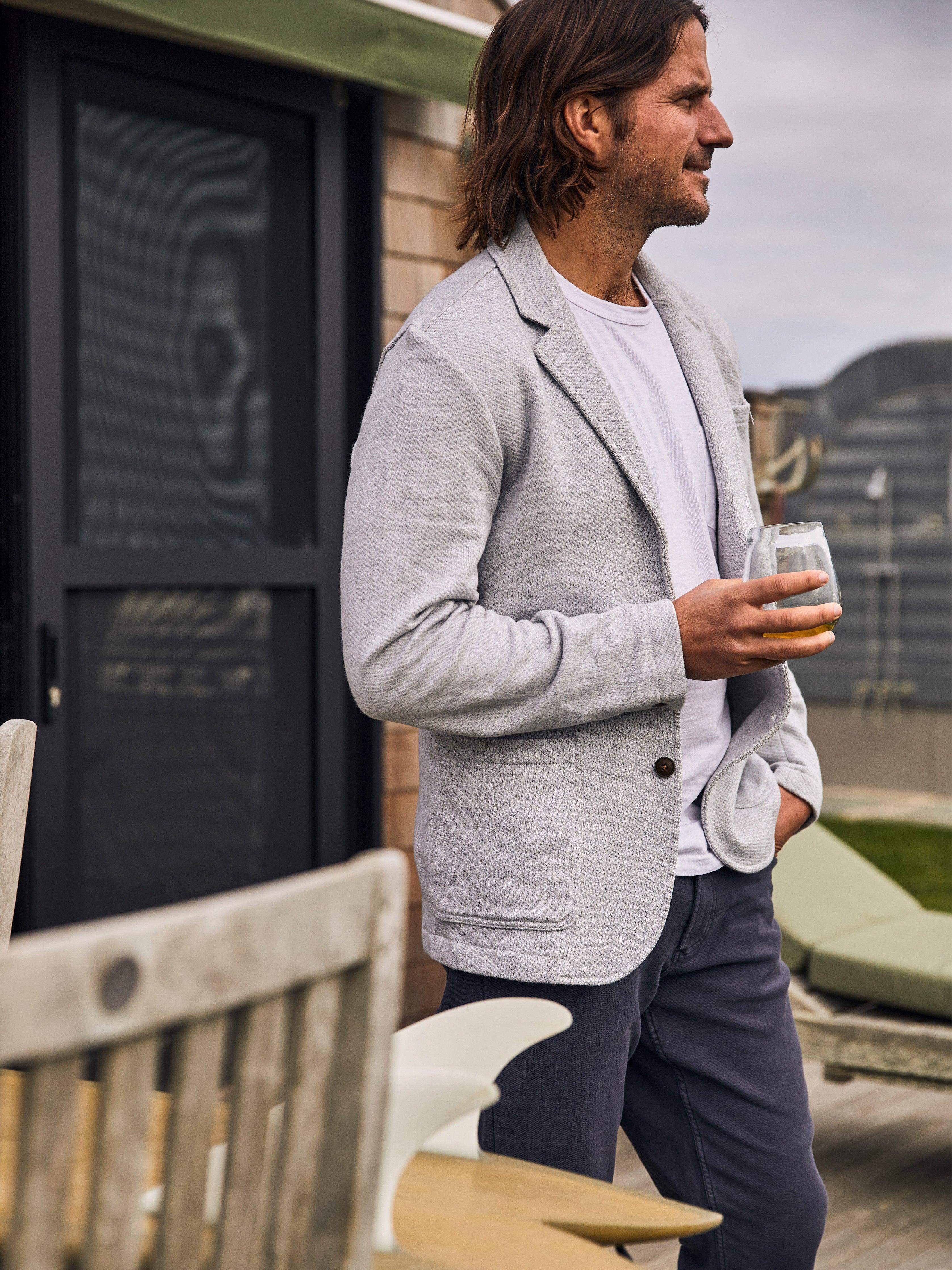 Inlet Knit Blazer Tall Heather Grey Faherty Brand