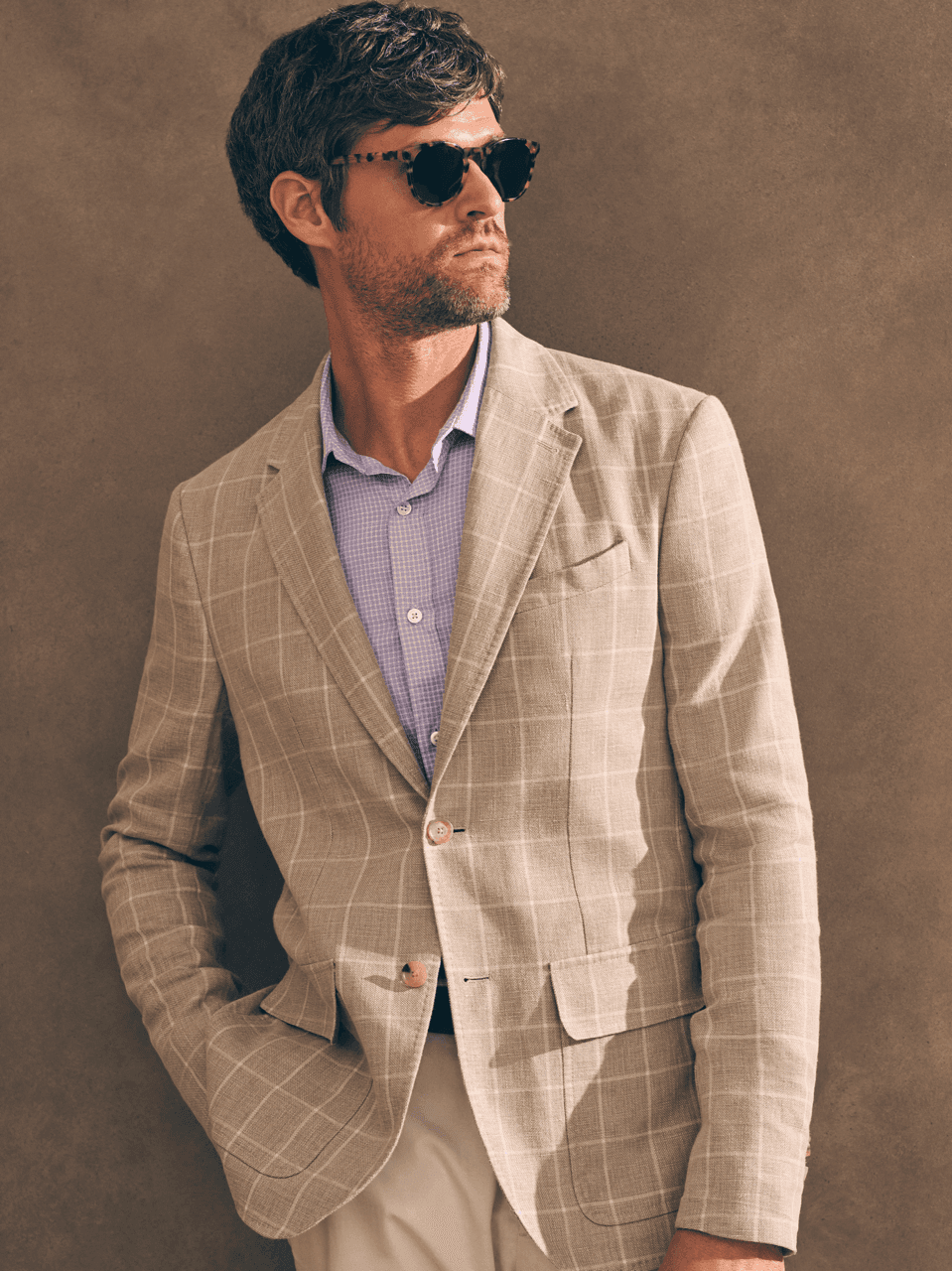 Reserve Linen Yarn Dyed Blazer - Summer Sands Windowpane