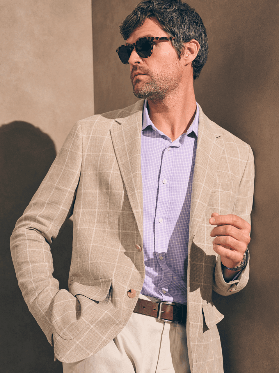 Reserve Linen Yarn Dyed Blazer - Summer Sands Windowpane