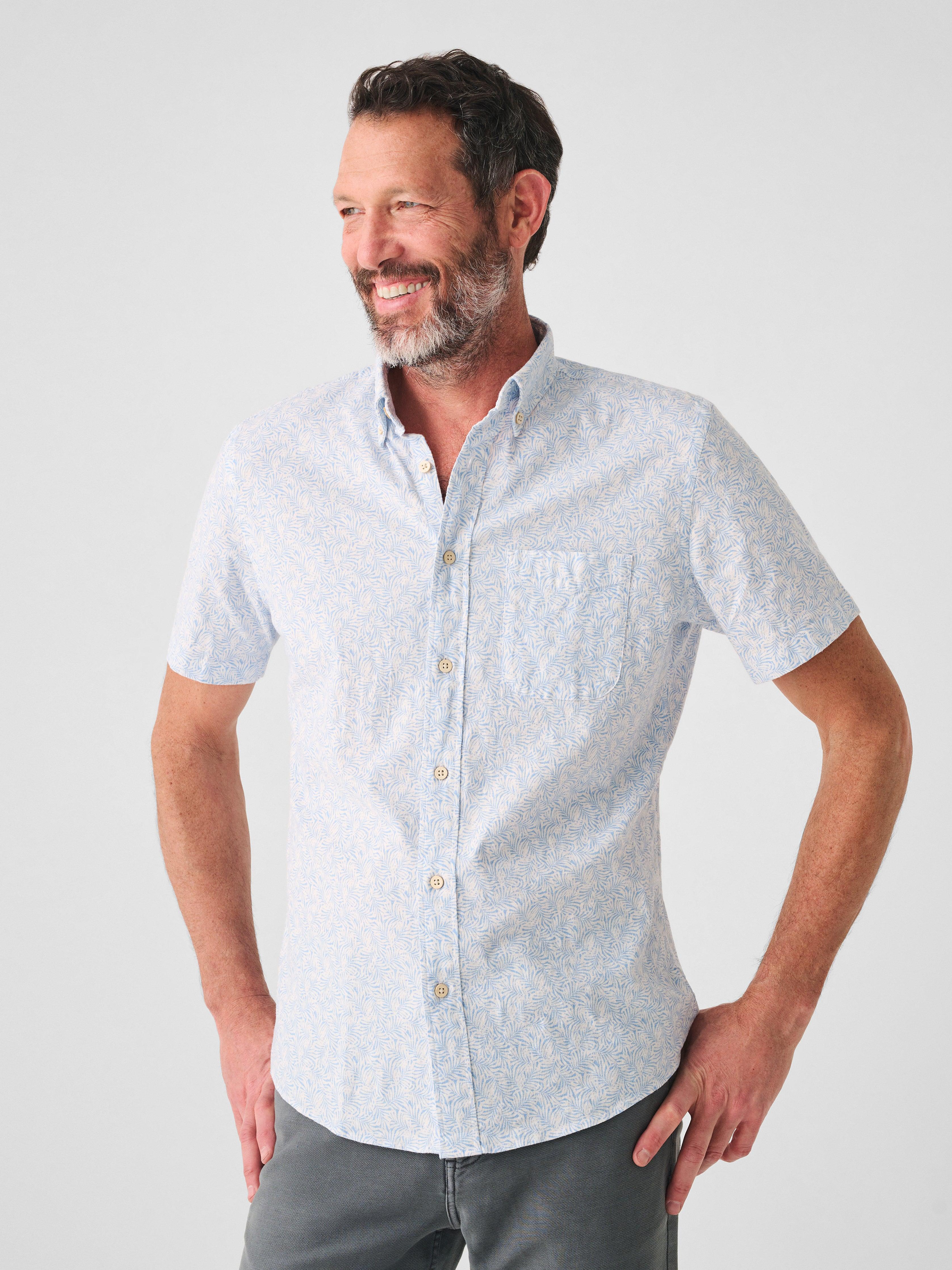 Short-Sleeve Breeze Shirt (Tall) - Sky Canopy Print