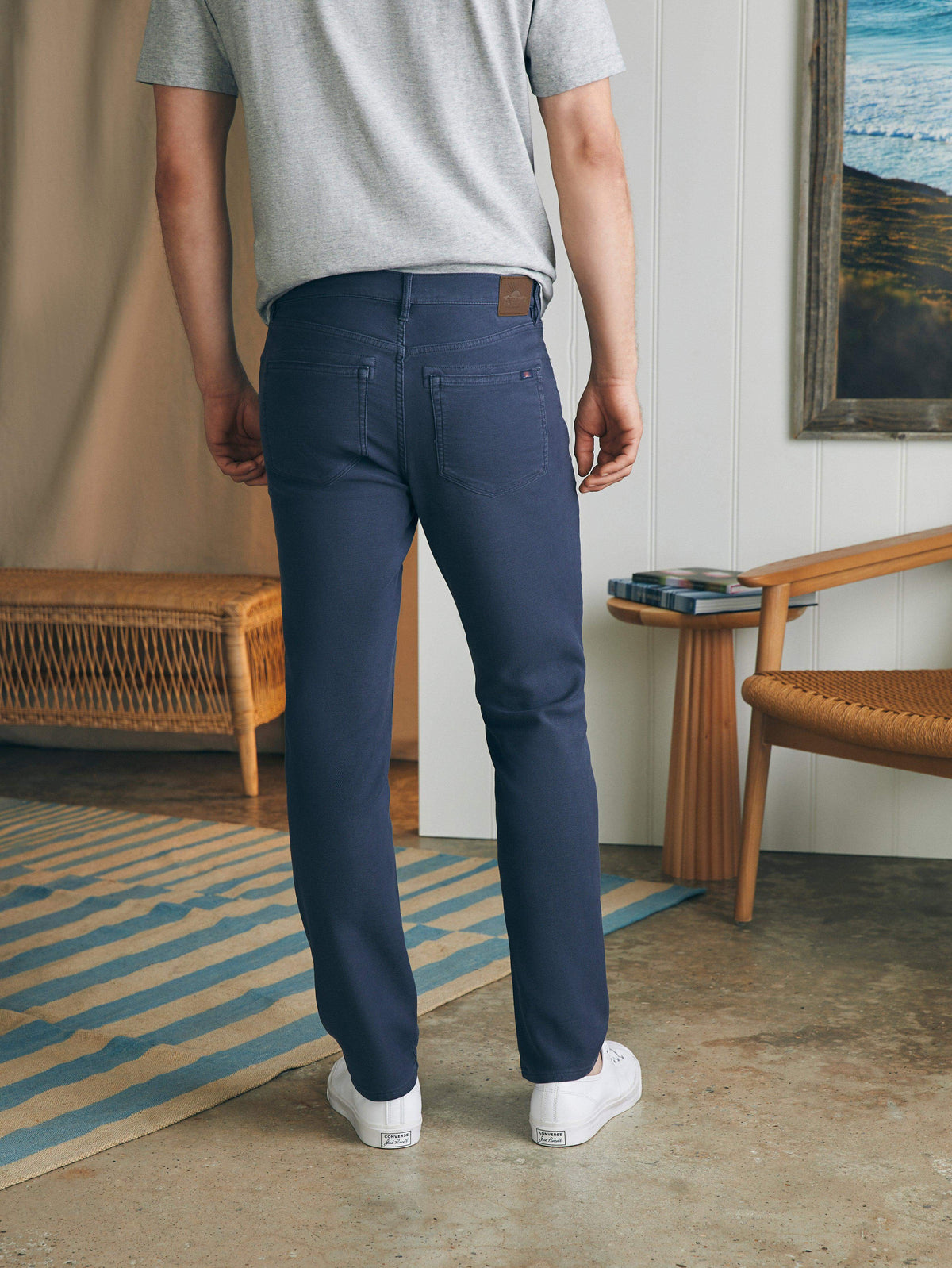 Stretch Terry 5-Pocket - Navy, image 3 of 5