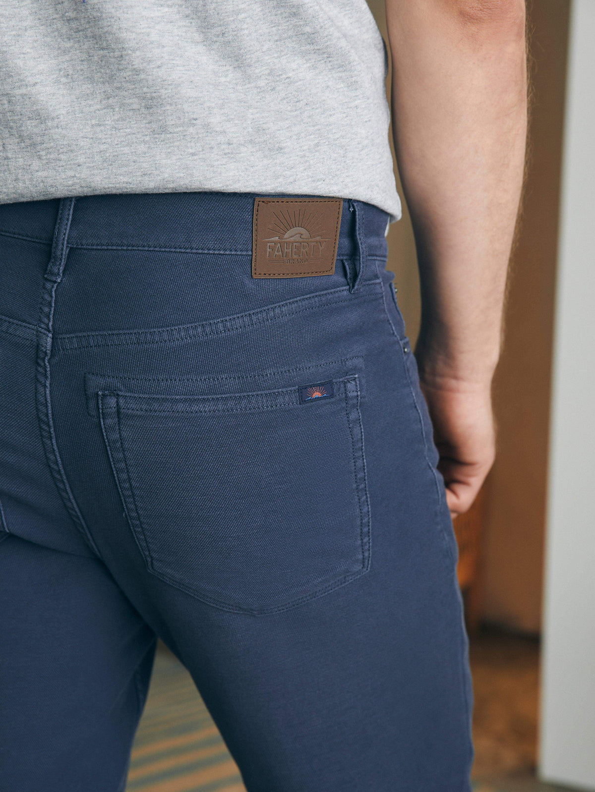 Stretch Terry 5-Pocket - Navy, image 4 of 5