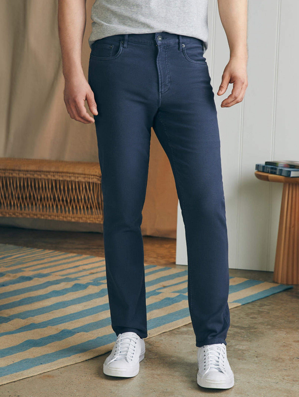 Stretch Terry 5-Pocket Pant - Navy