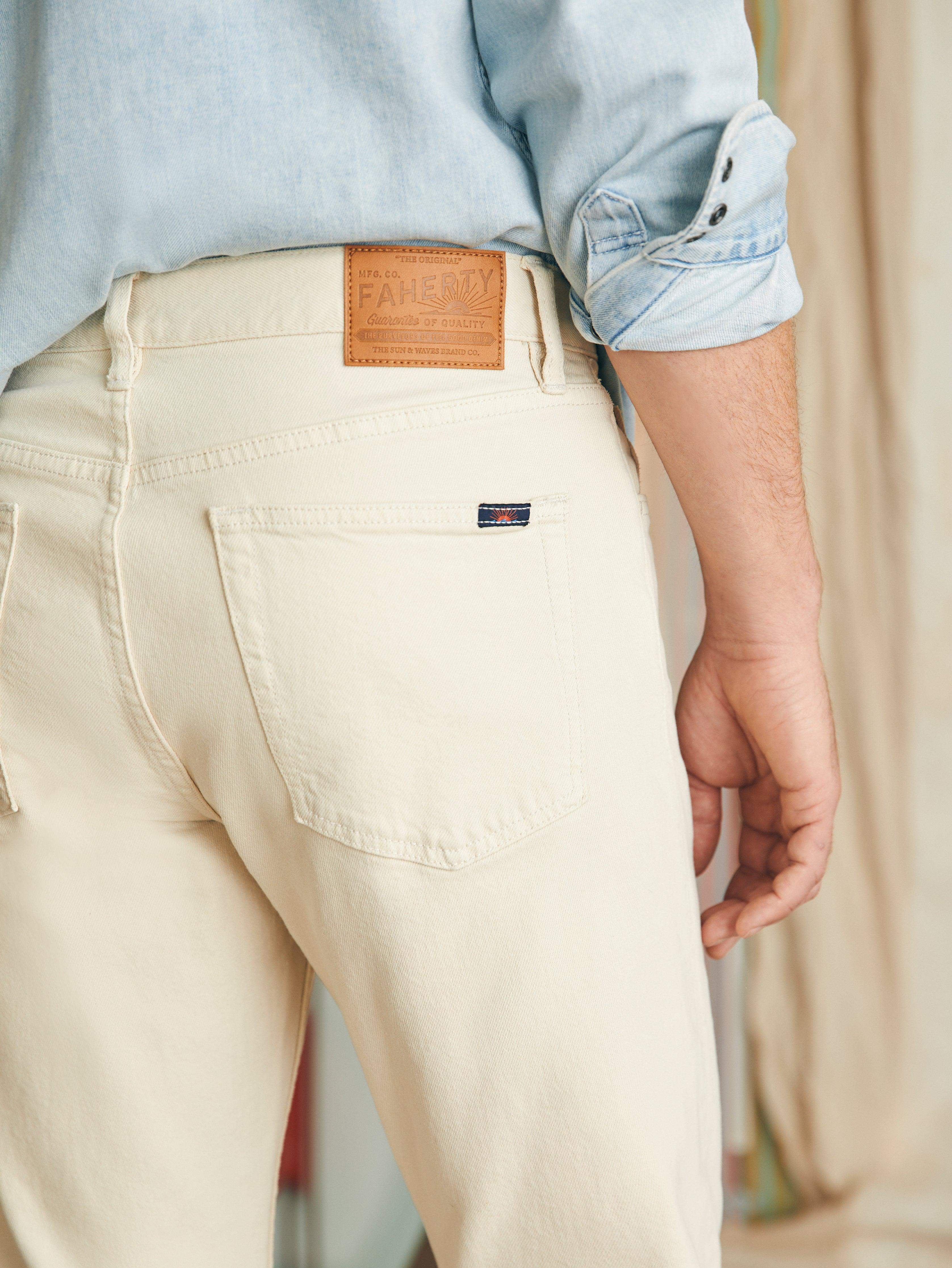 Organic Cotton Slim Straight Denim - Stone