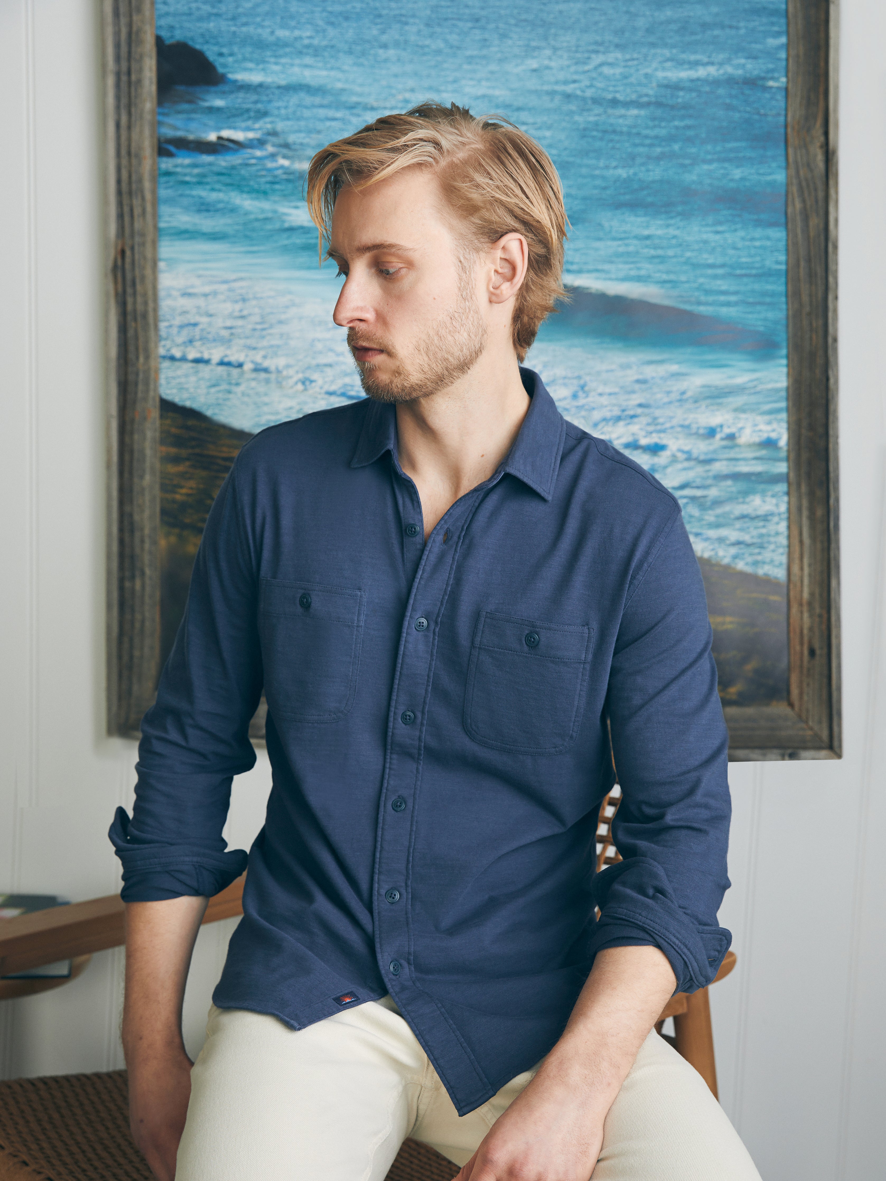 Sunwashed Knit Shirt - Dune Navy