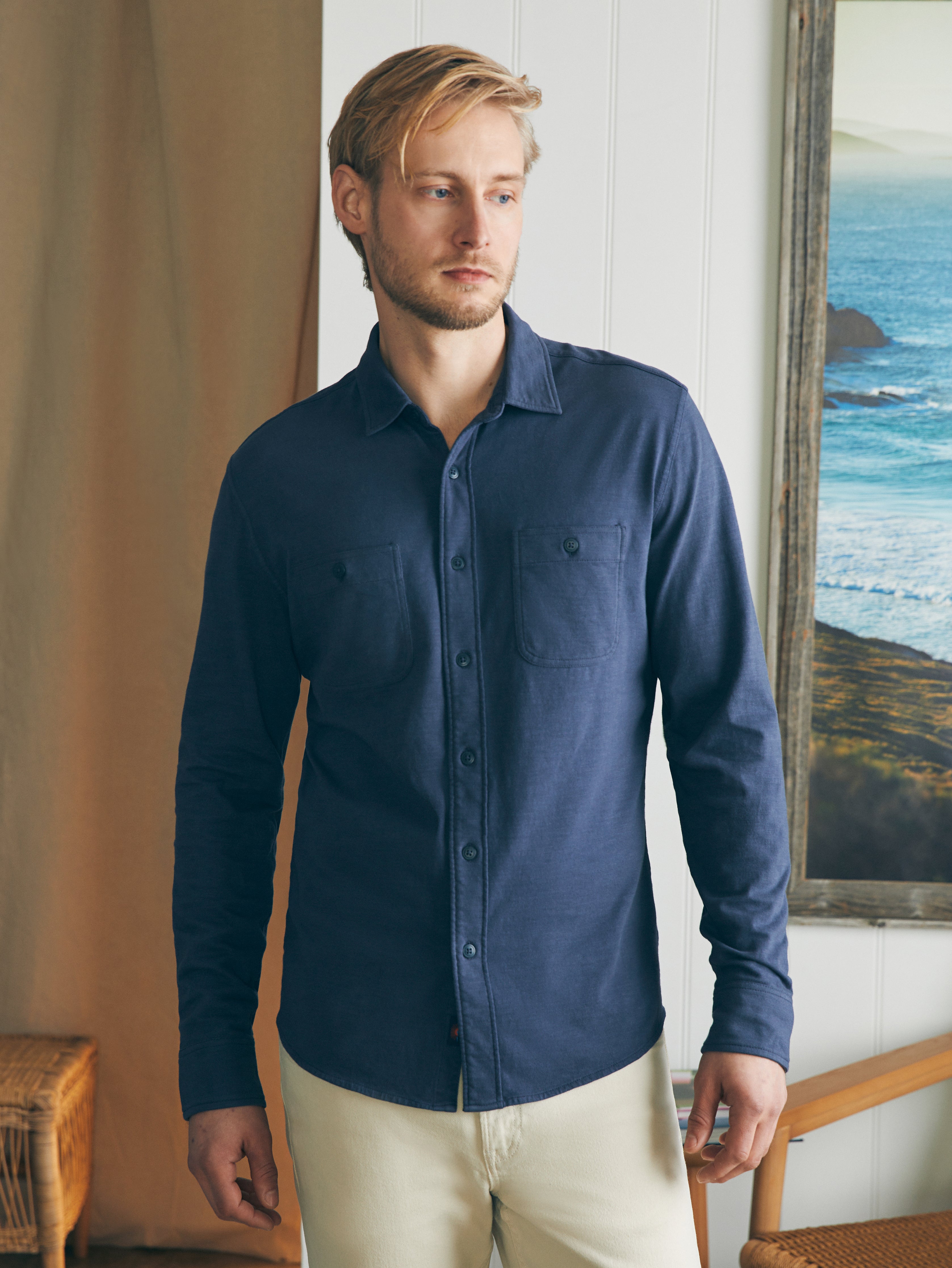 Sunwashed Knit Shirt - Dune Navy