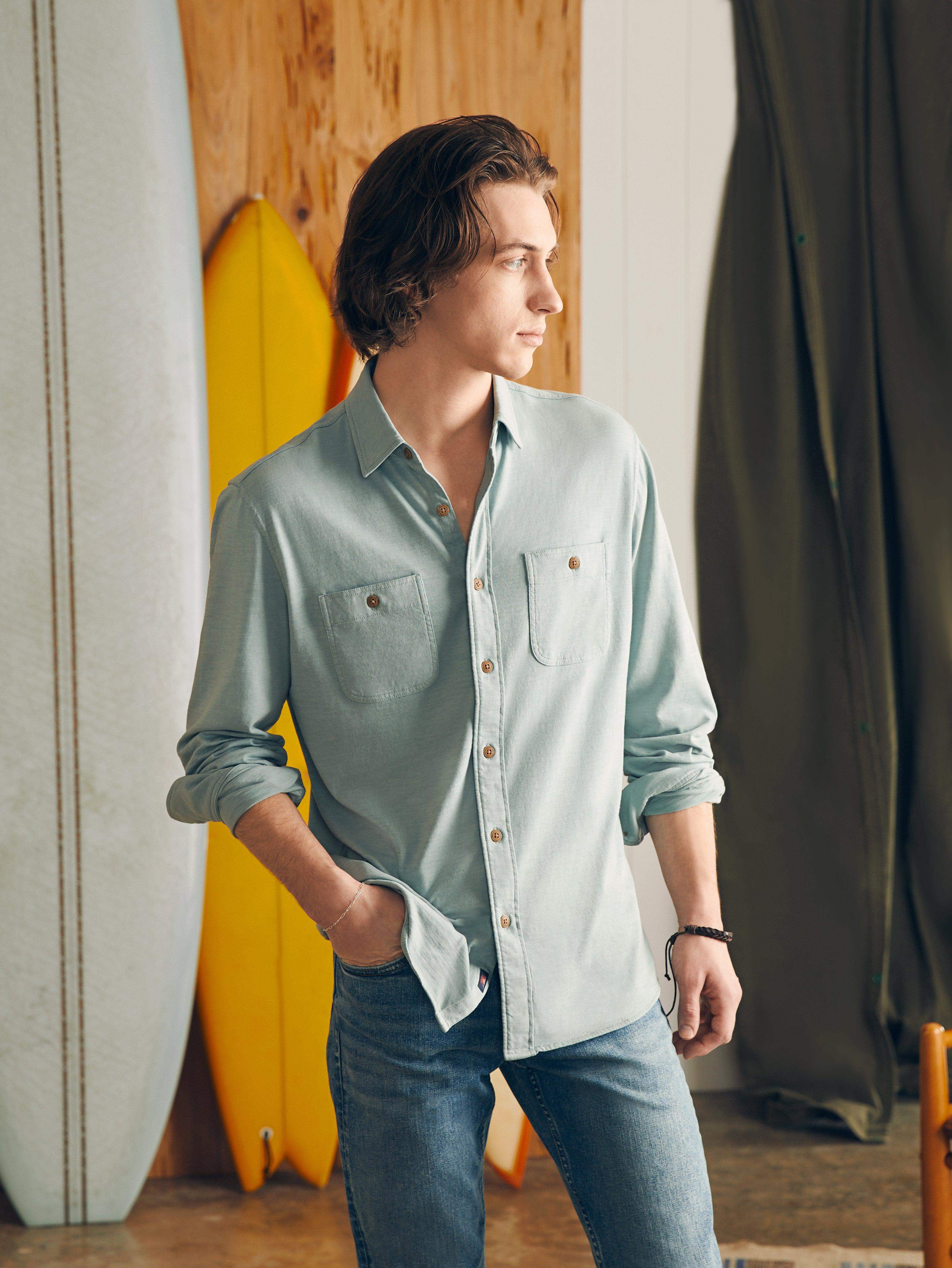 Sunwashed Knit Shirt - Hull Teal