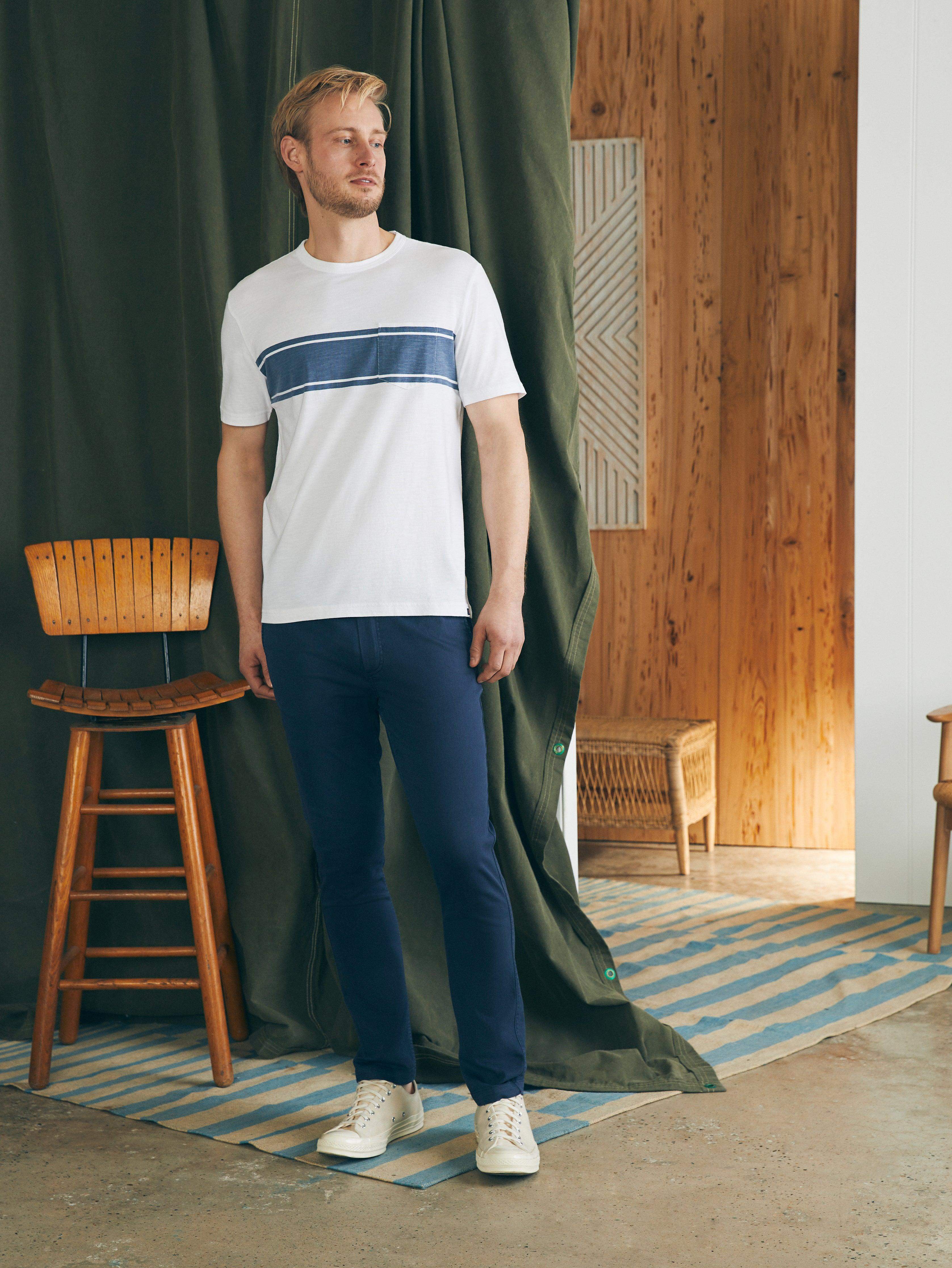 Surf Stripe Sunwashed Tee (Tall) - White