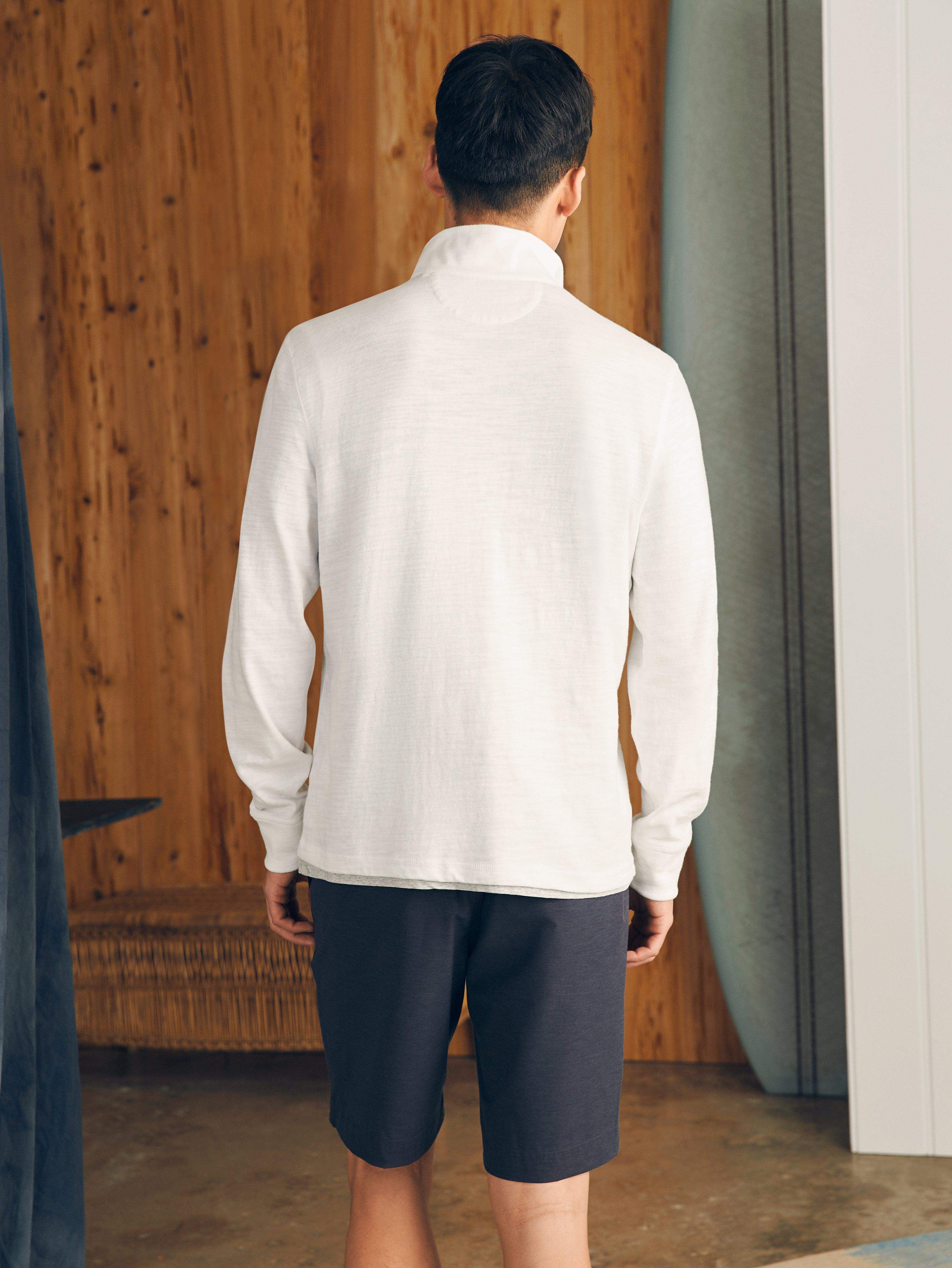 Sunwashed Slub Quarter Zip - White