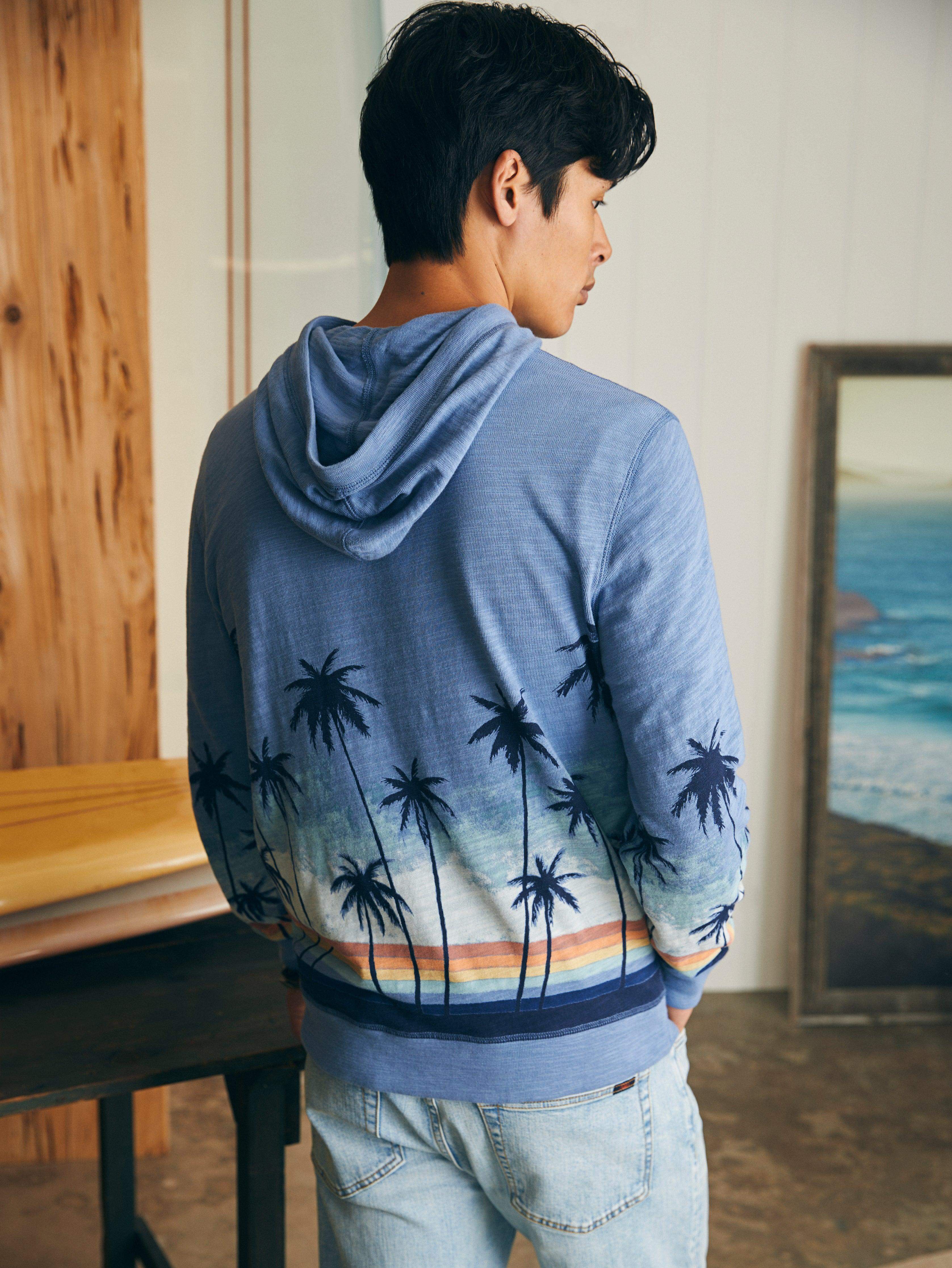 Sunwashed Slub Hoodie - Palm Rainbow Ombre