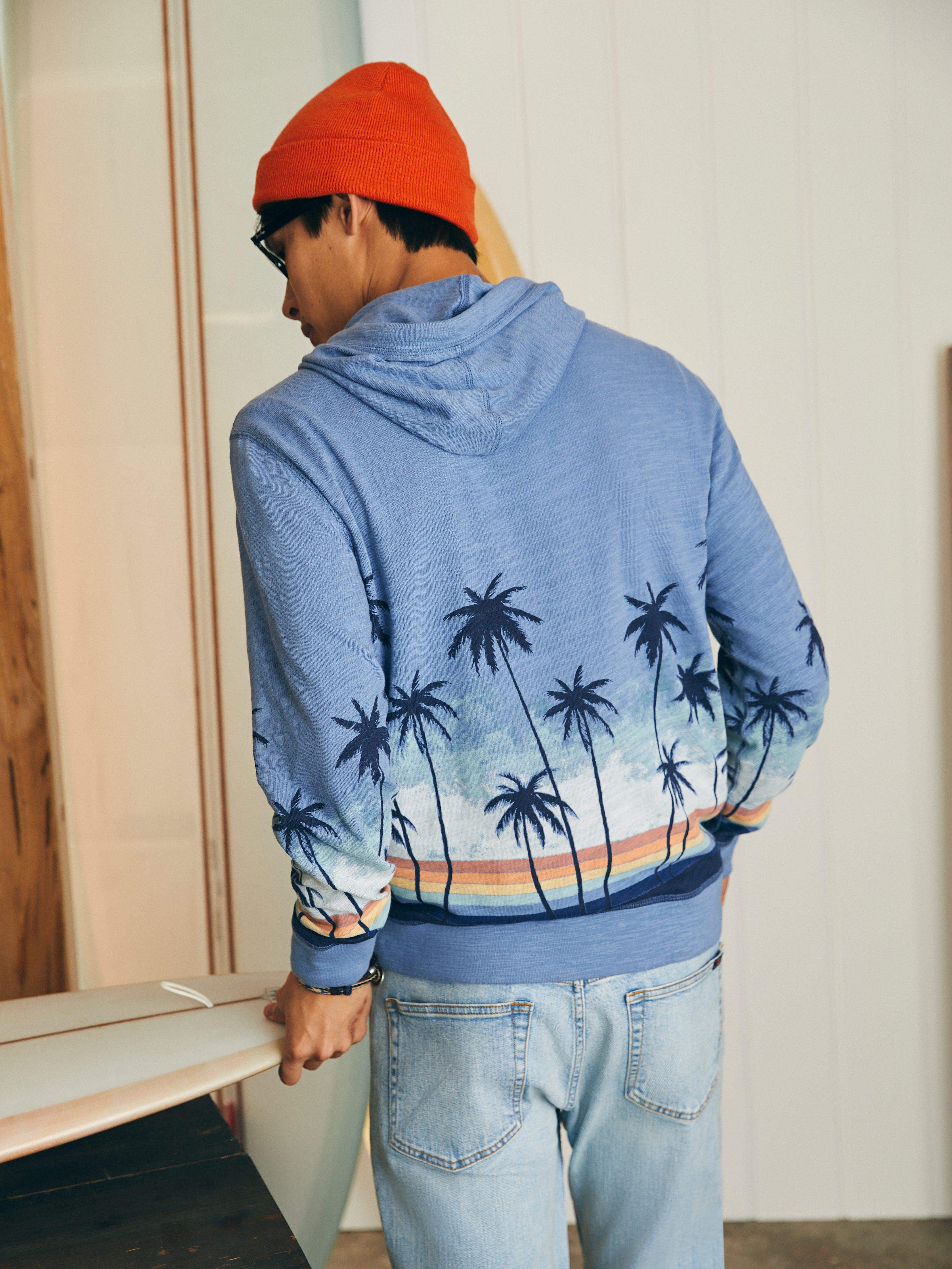 Sunwashed Slub Hoodie - Palm Rainbow Ombre