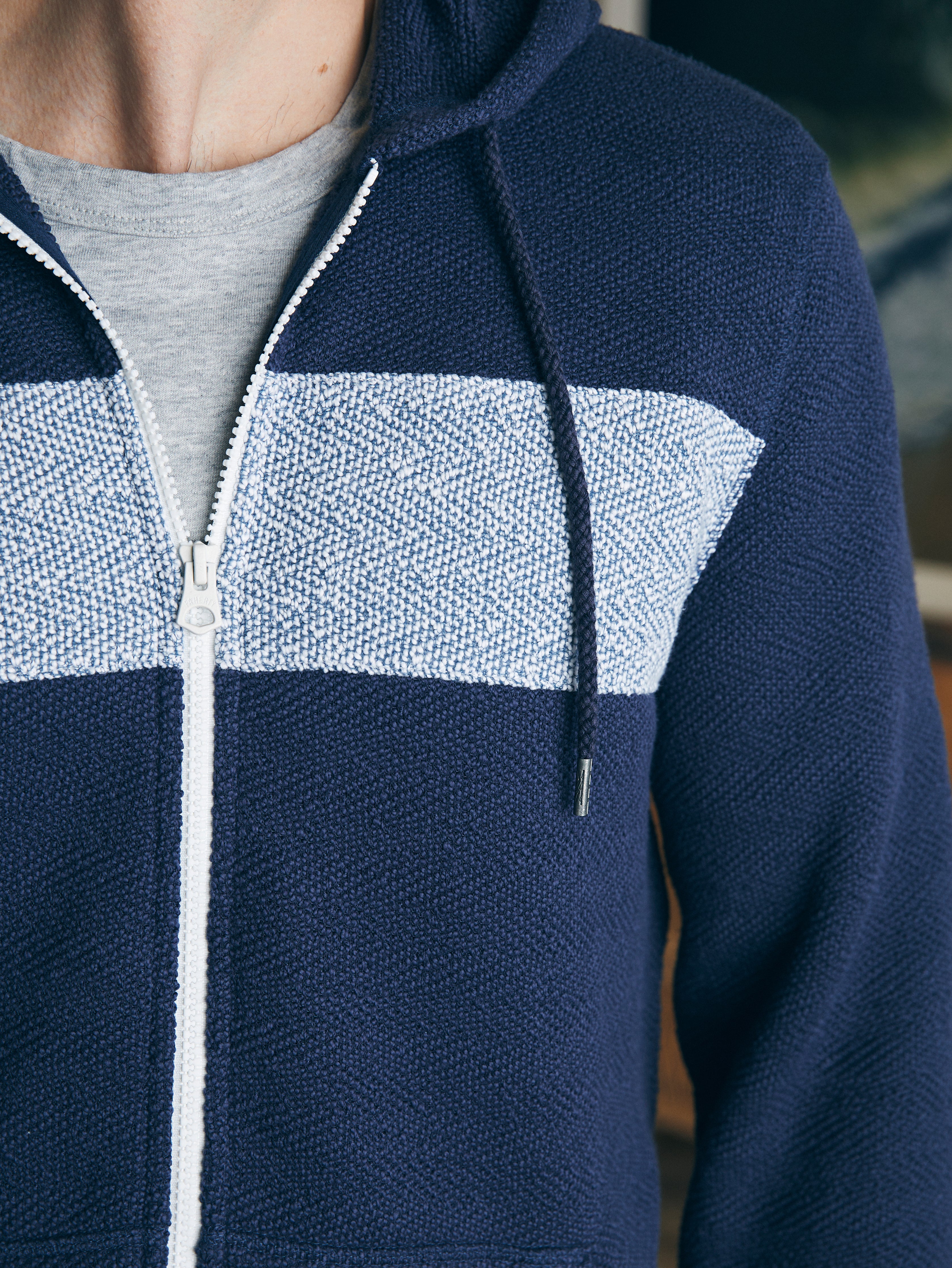 Whitewater Full Zip Hoodie - Blue Nights Surf Stripe