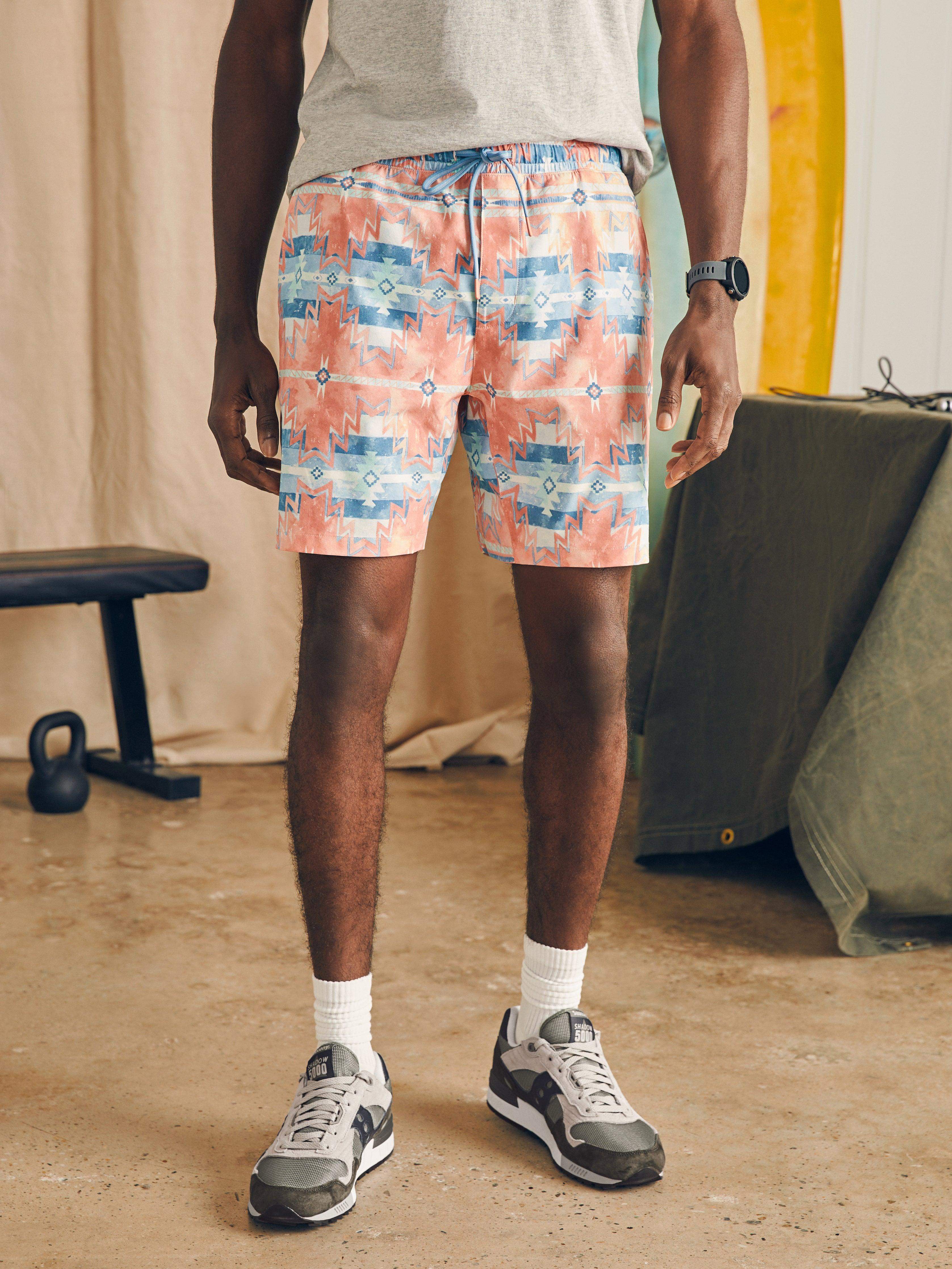 Doug Good Feather Shorelite Active Swim Short (7" Inseam) - Water Color Star Nation