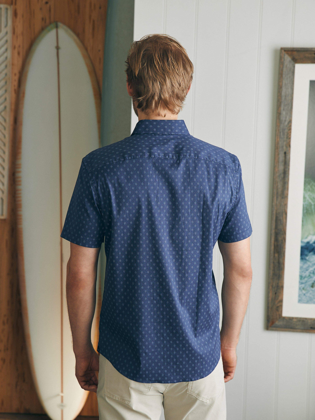 Short-Sleeve Movement Shirt (Tall) - Navy Dusk Diamond Print, image 7 of 7