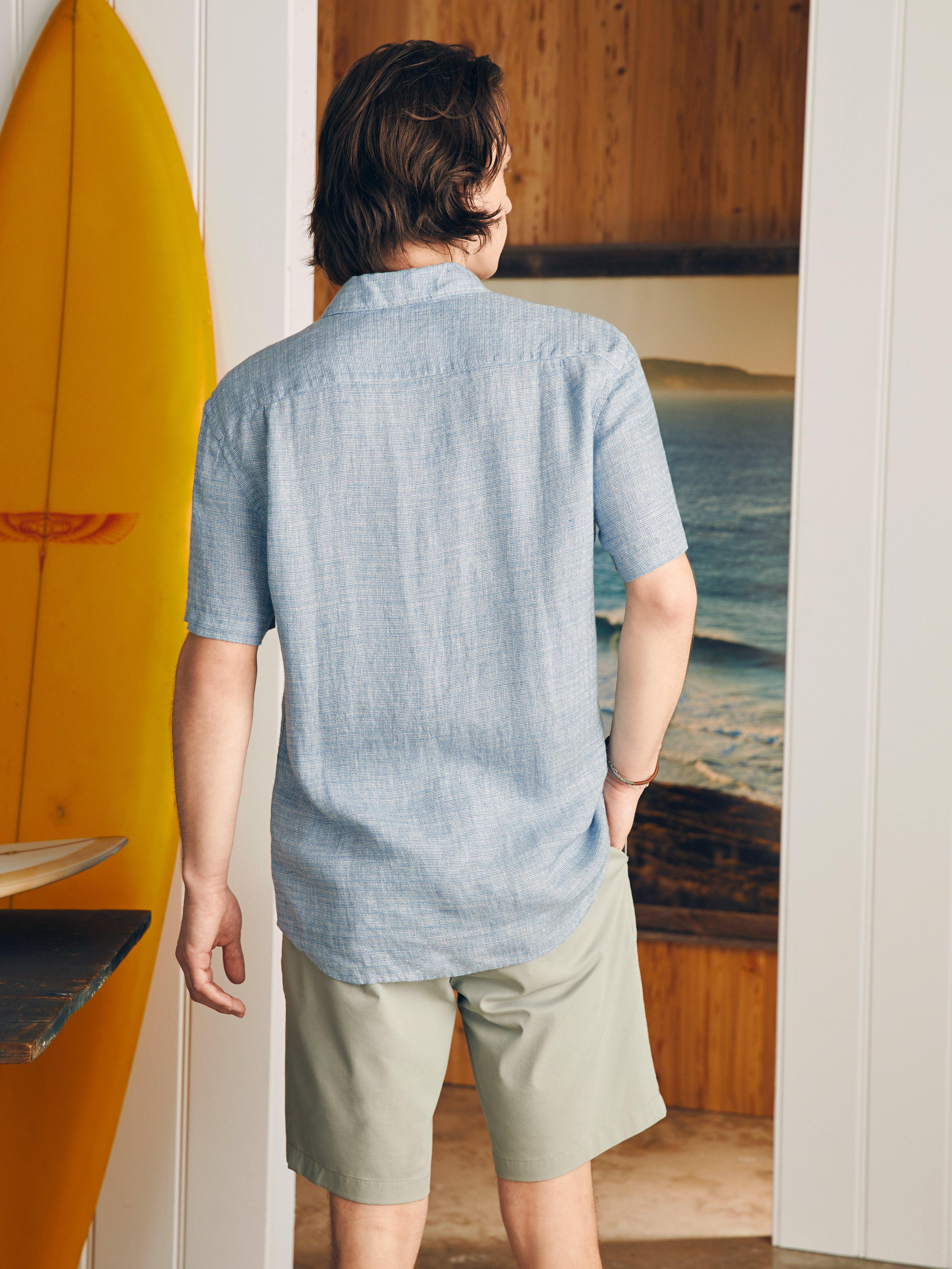 Short-Sleeve Palma Linen Shirt (Tall