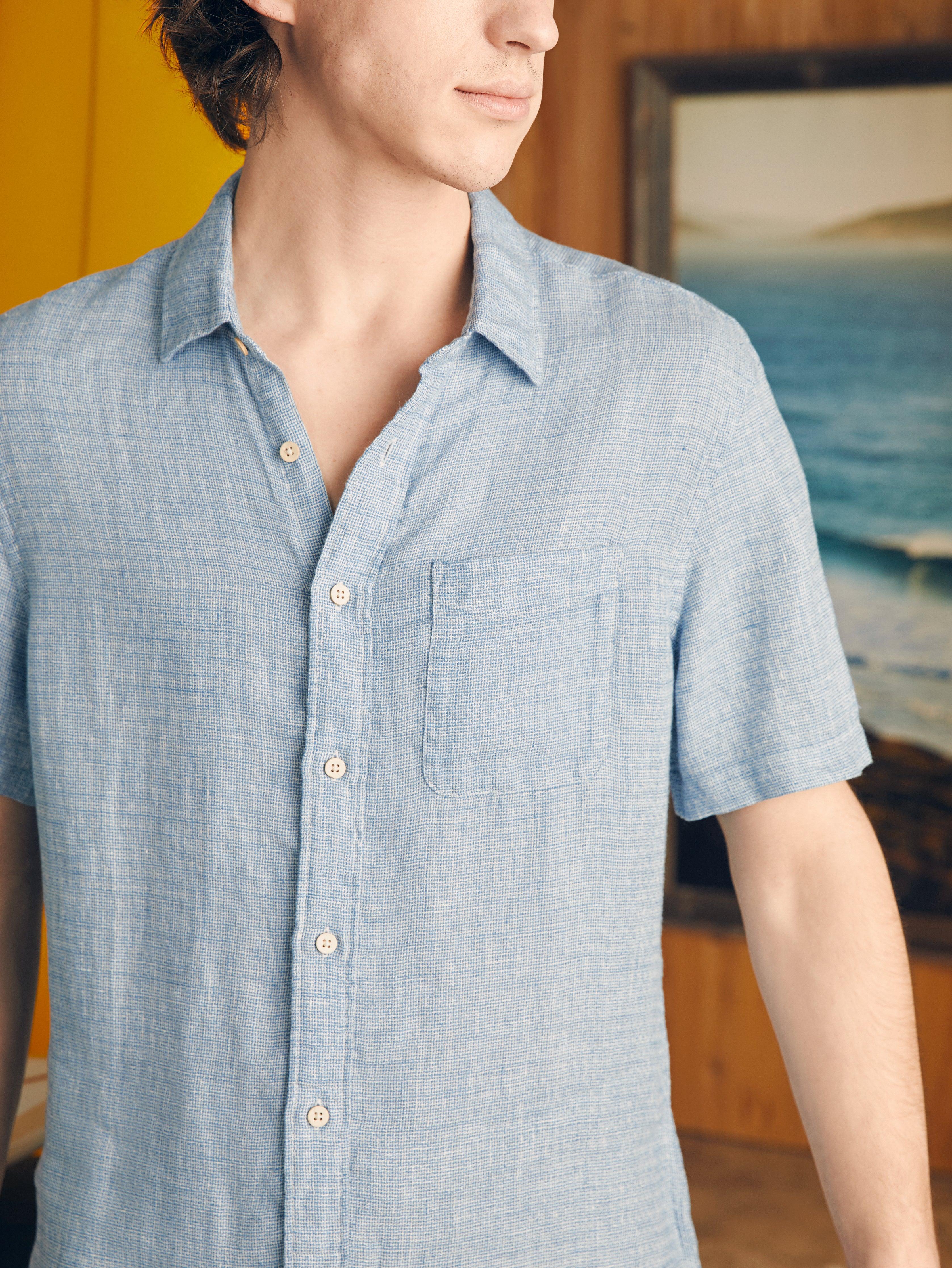 Short-Sleeve Palma Linen Shirt (Tall