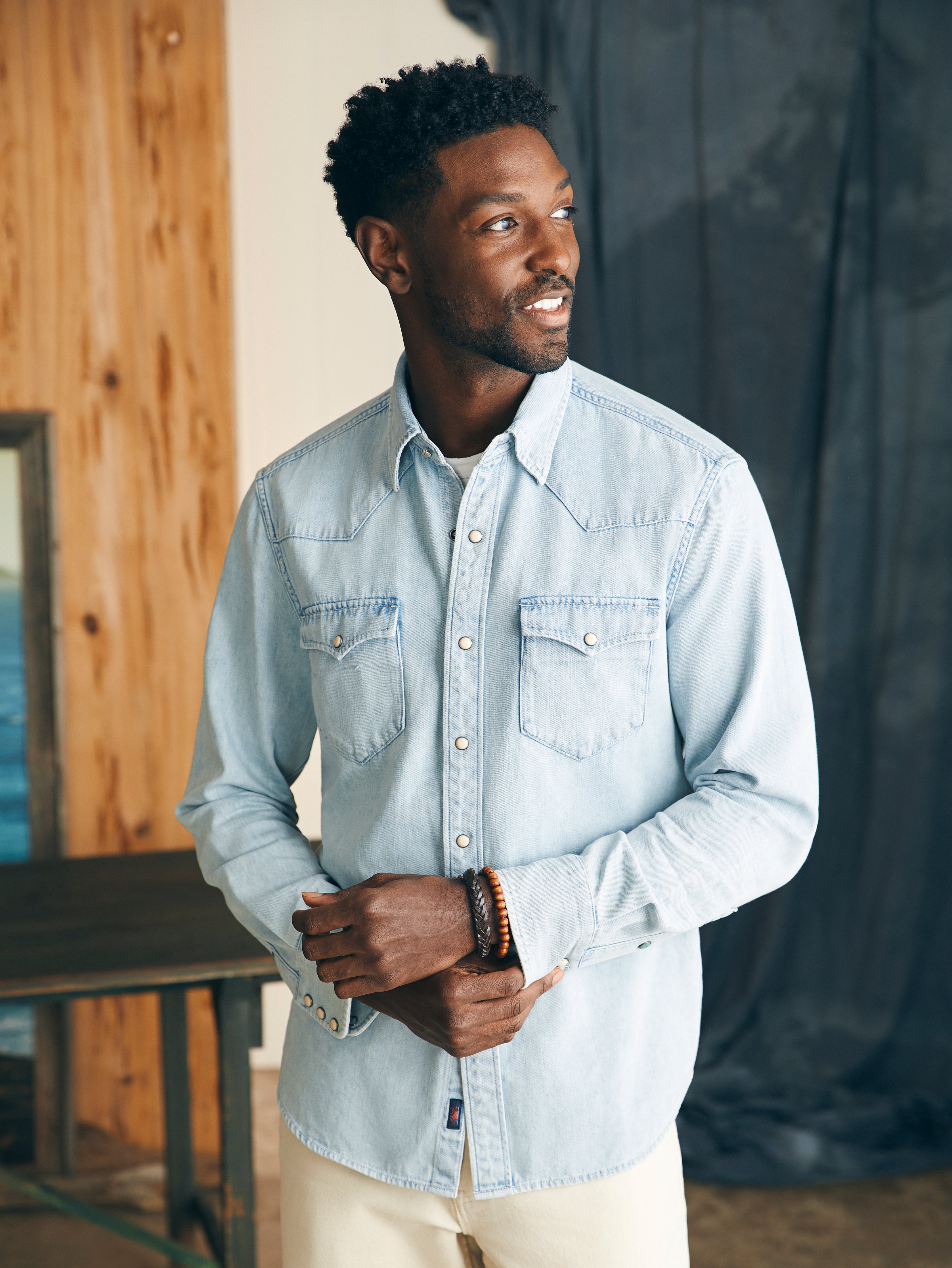 Denim Western Shirt - Rocky River Wash